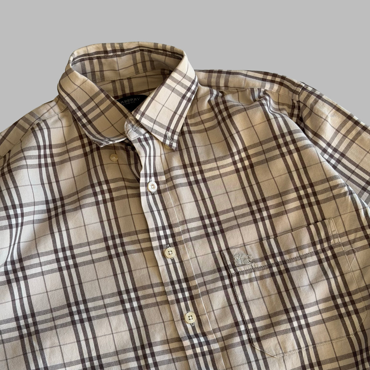 Y2K Burberry Nova Check Button Up Shirt - S
