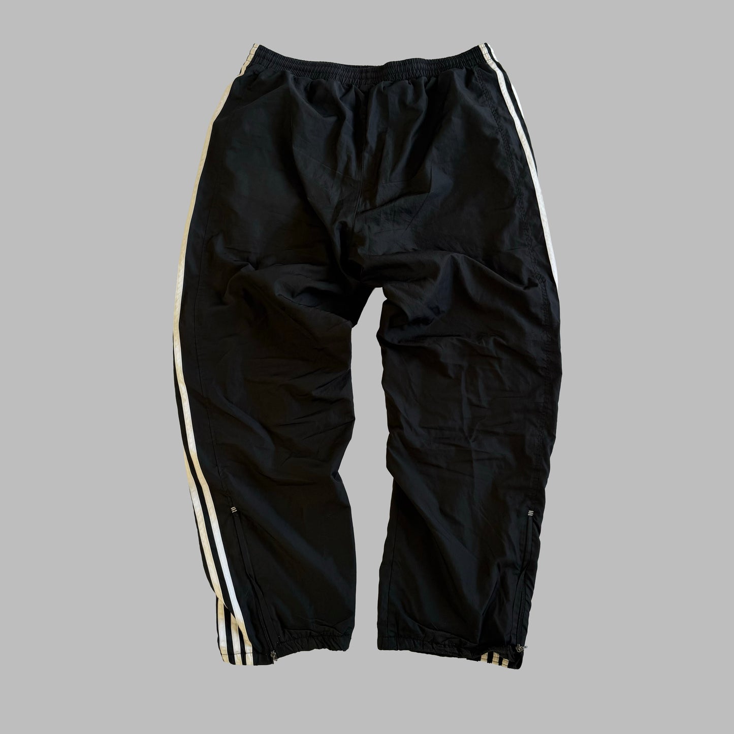90s Adidas Wide Leg Three Stripe Track Pants - M