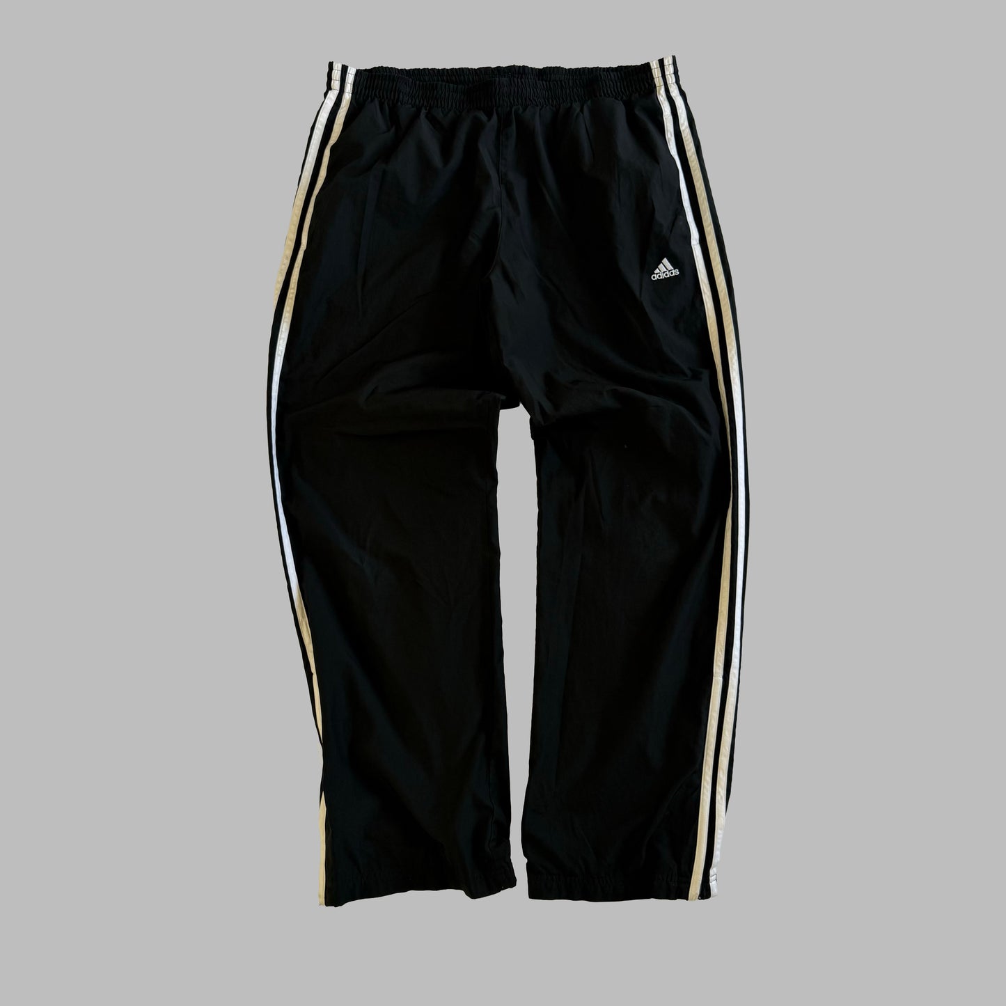 Y2K Adidas Wide Leg Three Stripe Track Pants - M