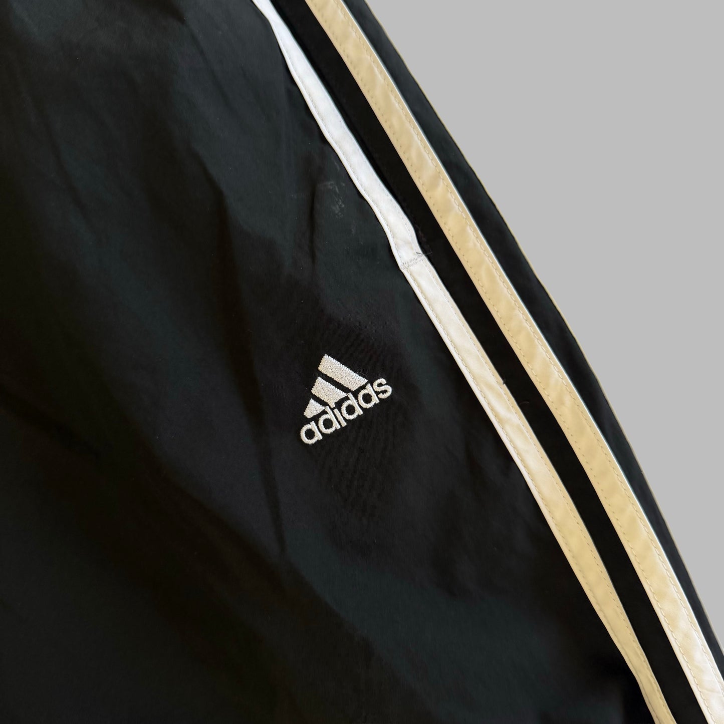 Y2K Adidas Wide Leg Three Stripe Track Pants - M