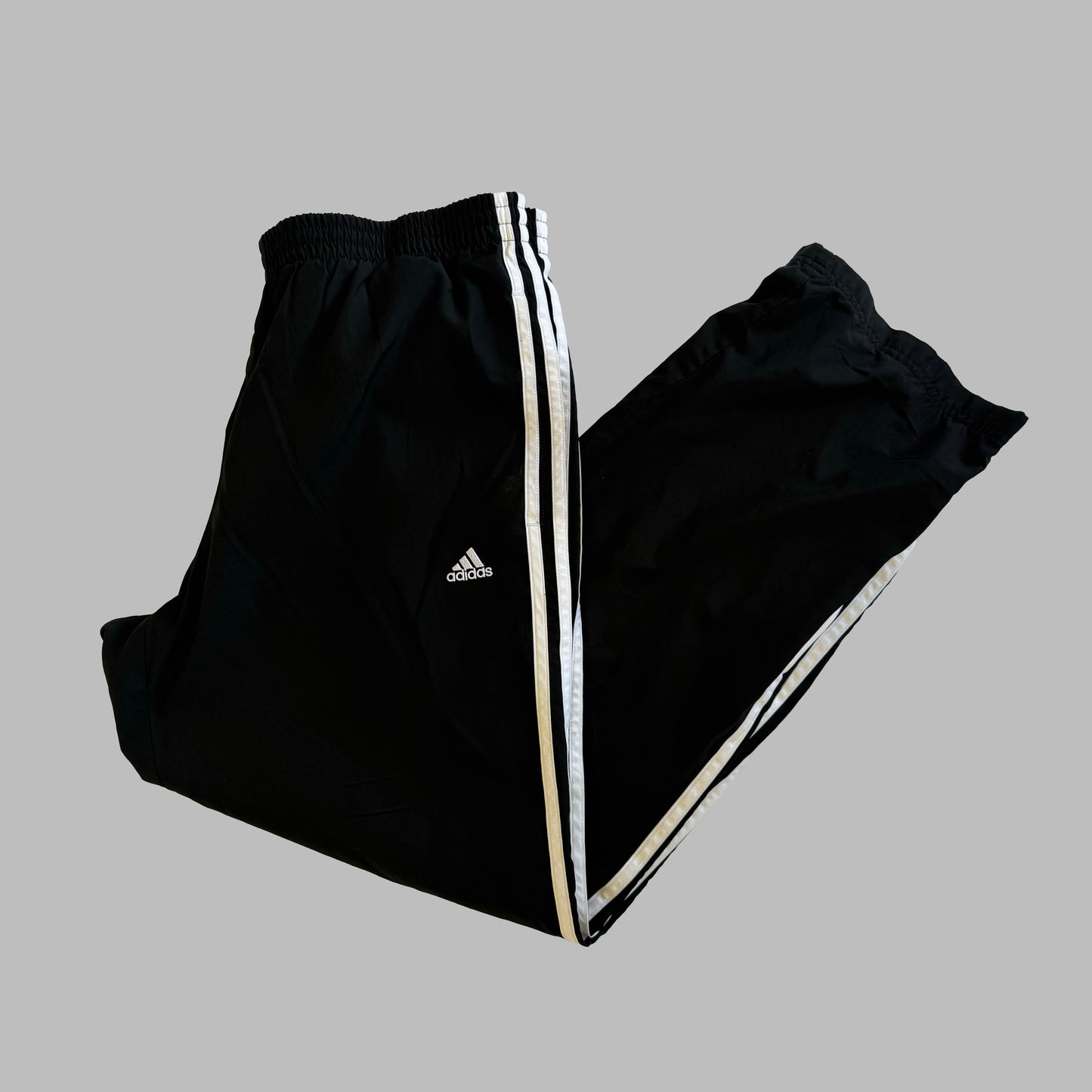 Y2K Adidas Wide Leg Three Stripe Track Pants - M