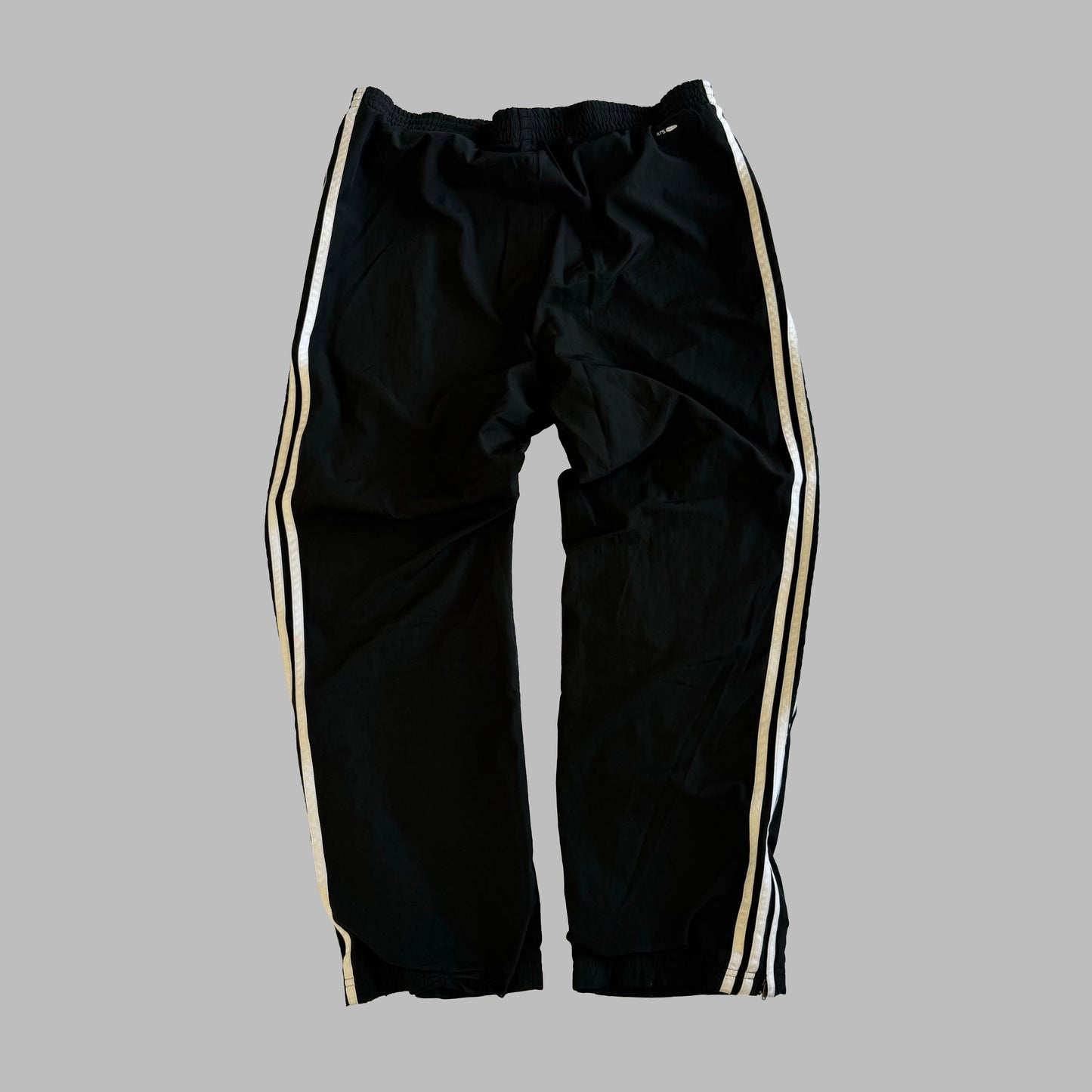 Y2K Adidas Wide Leg Three Stripe Track Pants - M