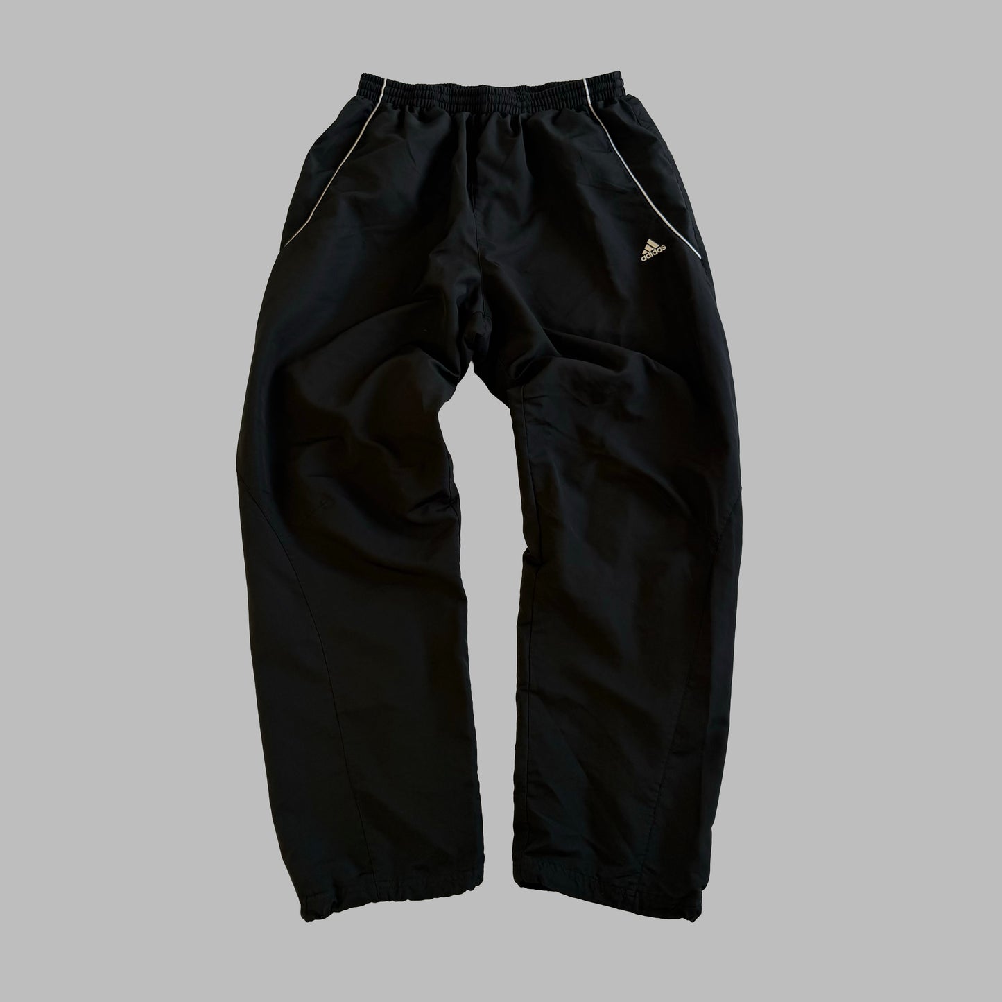 Y2K Adidas Wide Leg Three Stripe Track Pants - M