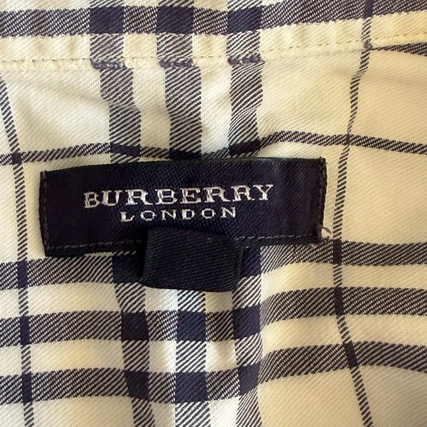 Y2K Burberry Checkered Button Up Shirt - S