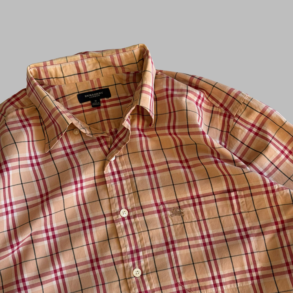 Y2K Burberry Checkered Button Up Shirt - M