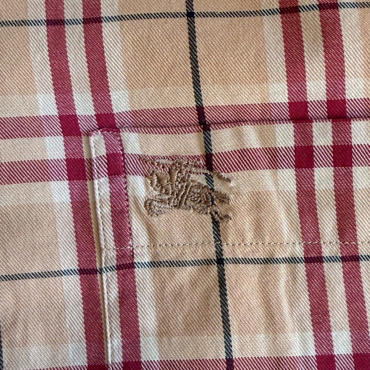 Y2K Burberry Checkered Button Up Shirt - M