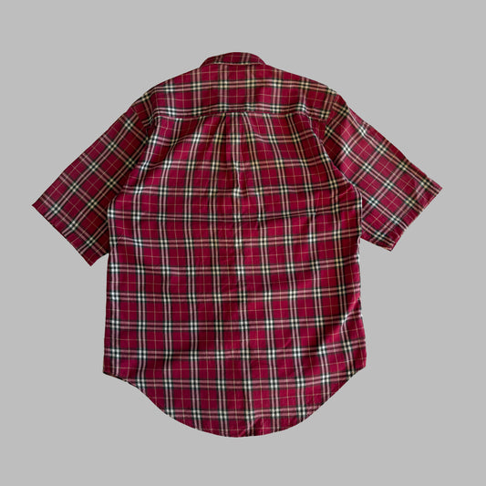 90s Burberry Short Sleeve Button Up Shirt - M