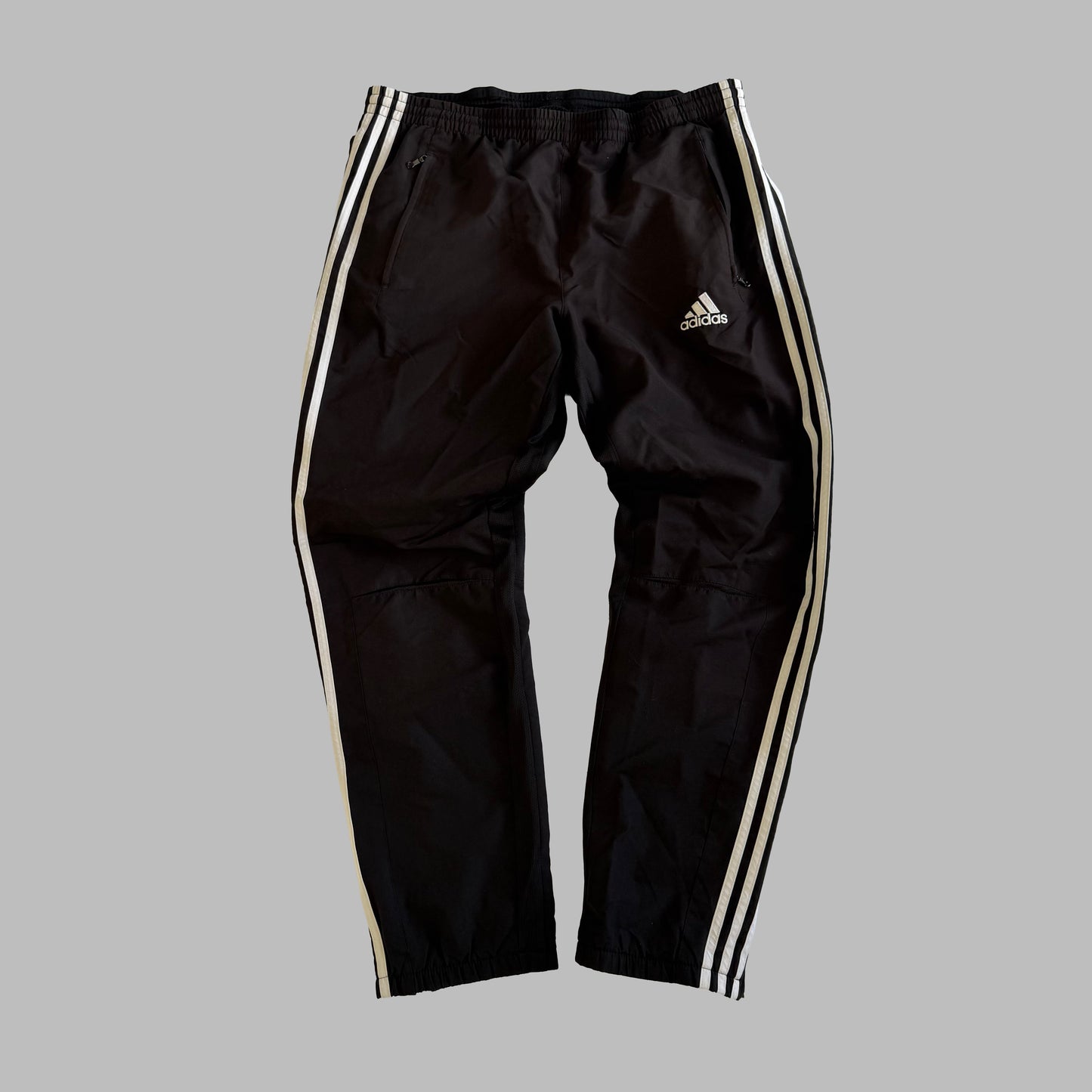 Y2K Adidas Straight Leg Three Stripe Track Pants - M