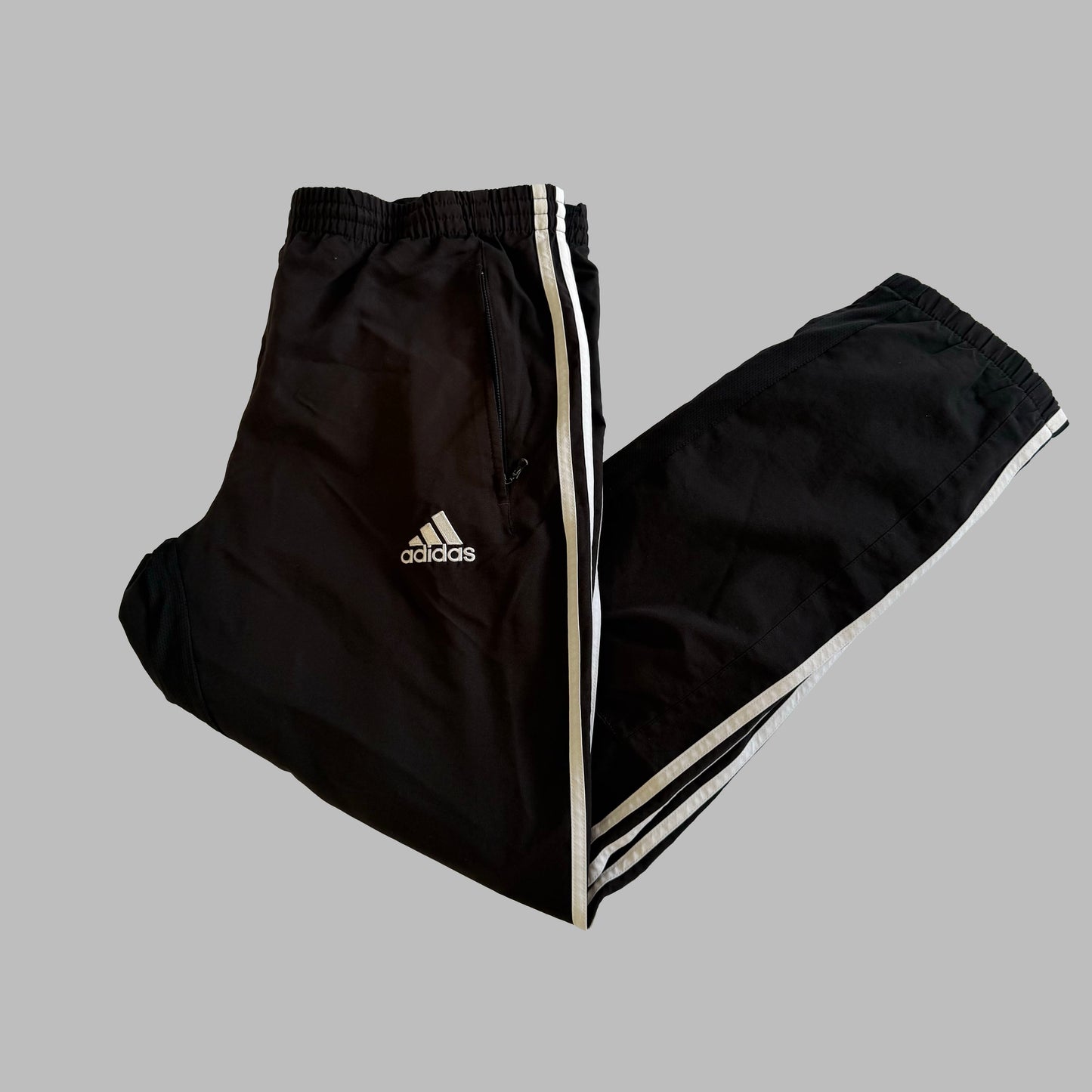 Y2K Adidas Straight Leg Three Stripe Track Pants - M