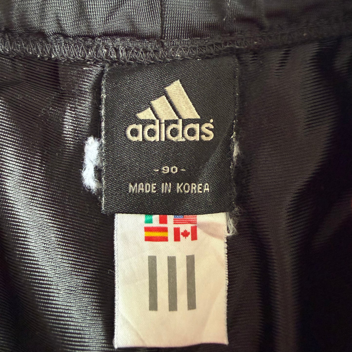 90s Adidas Three Stripe Mini Shorts - M