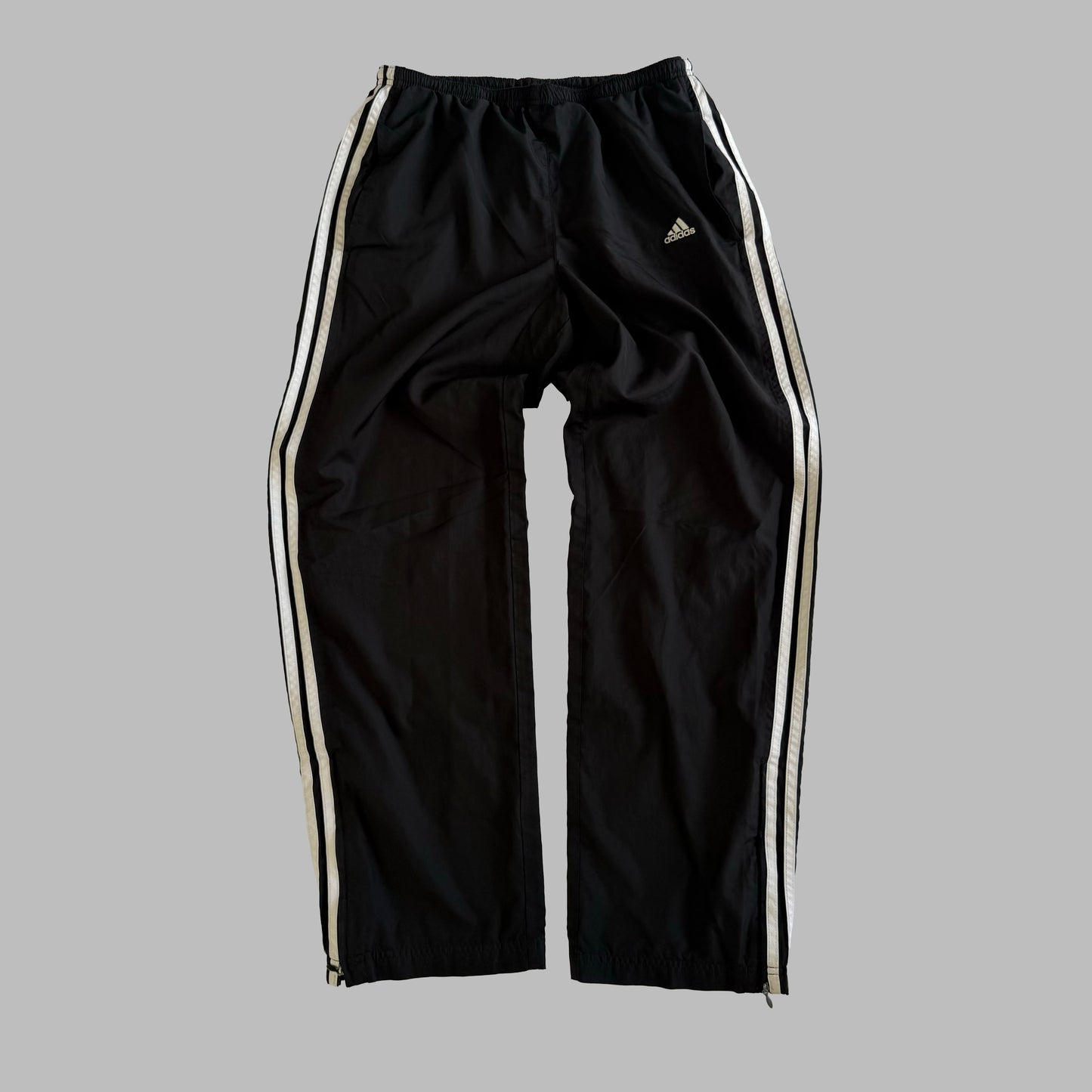 Y2K Adidas Wide Leg Three Stripe Track Pants - M