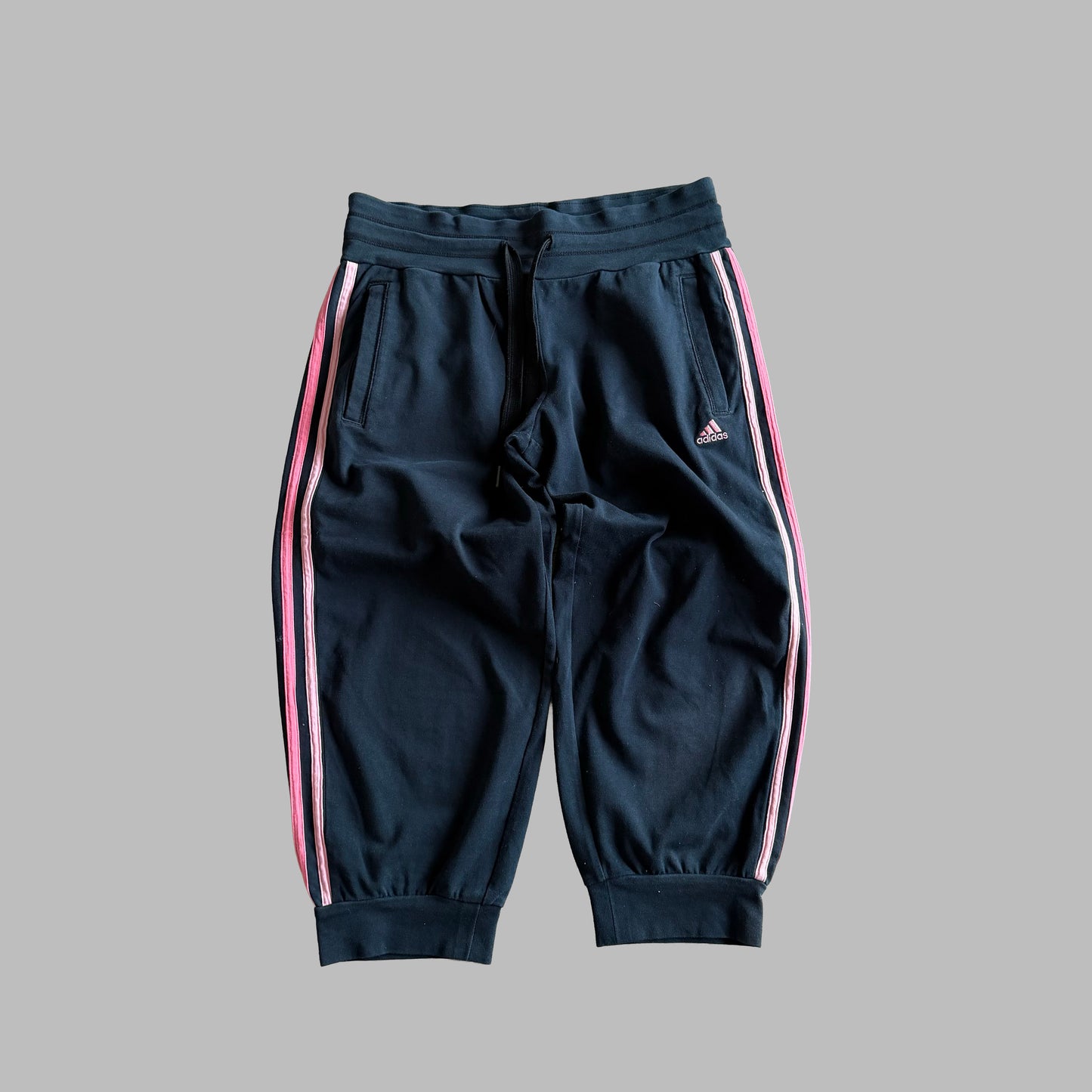 Y2K Adidas Three Stripe Baggy Capris - XS