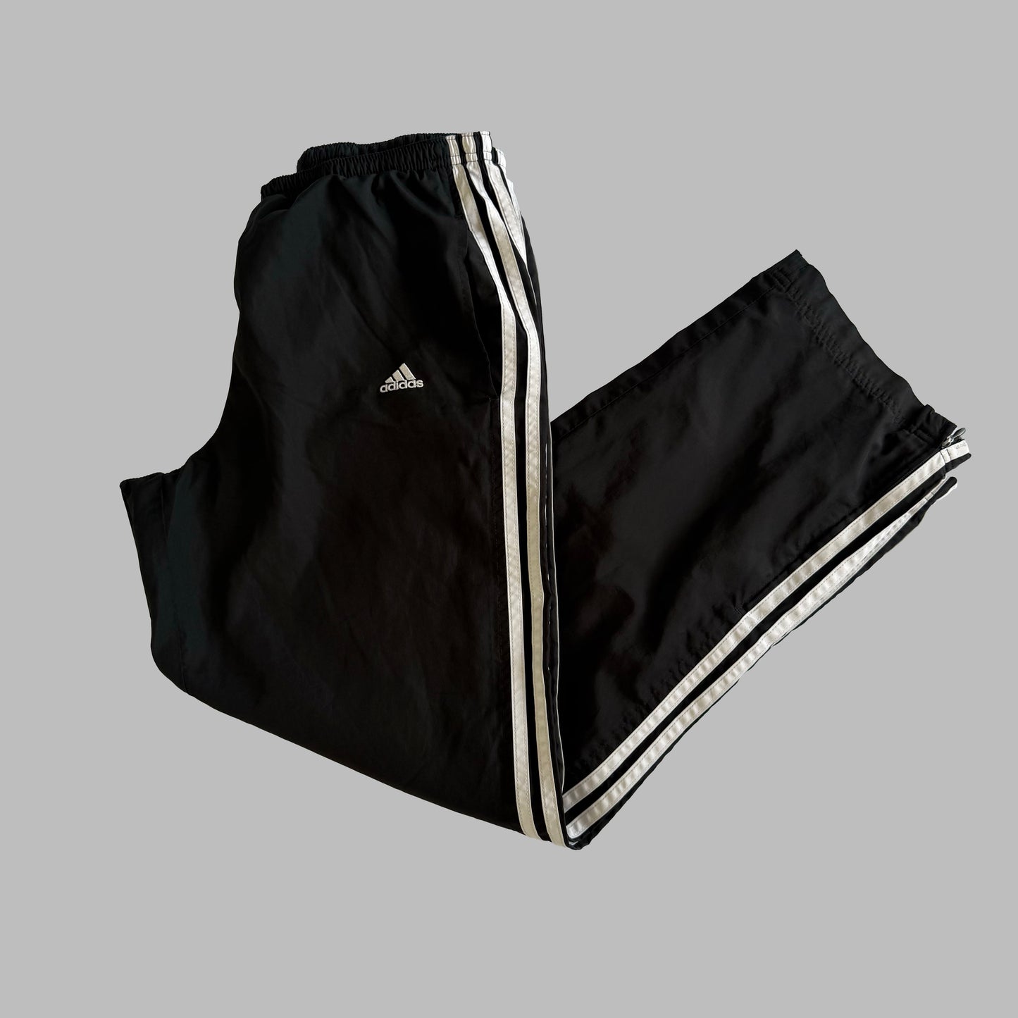 Y2K Adidas Wide Leg Three Stripe Track Pants - M