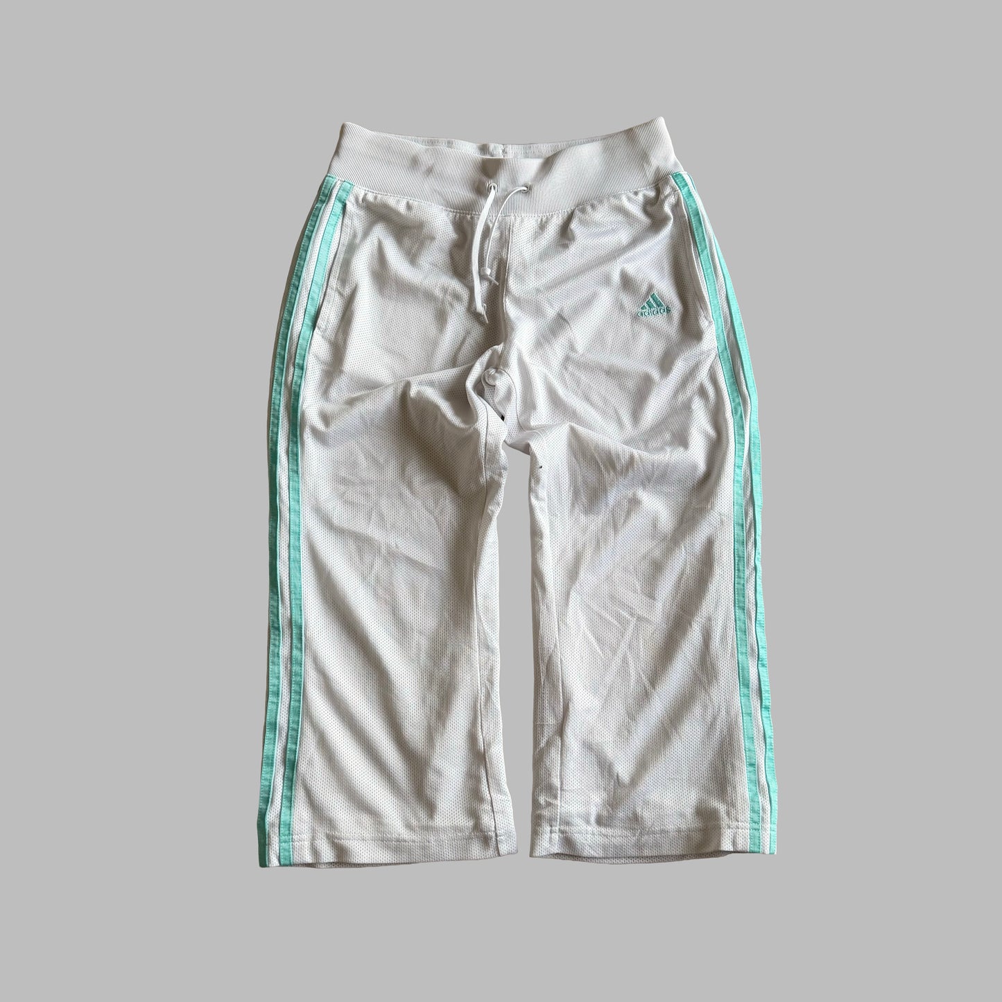 Y2K Adidas Three Stripe Flared Capris - S