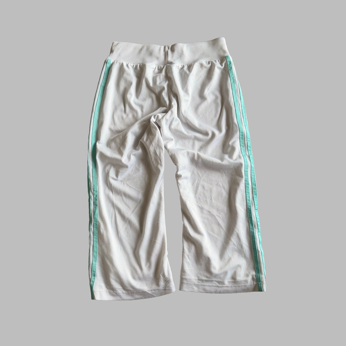Y2K Adidas Three Stripe Flared Capris - S