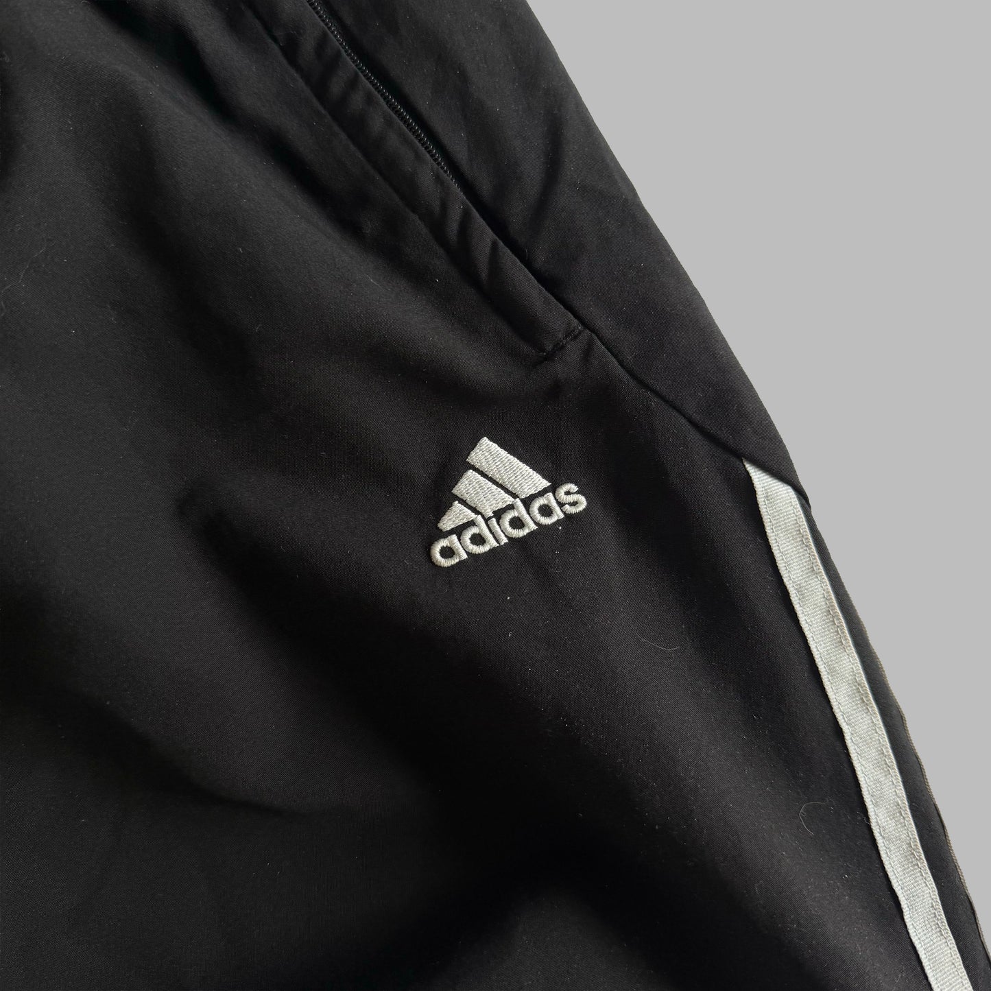 Y2K Adidas Baggy Three Stripe Track Pants - L