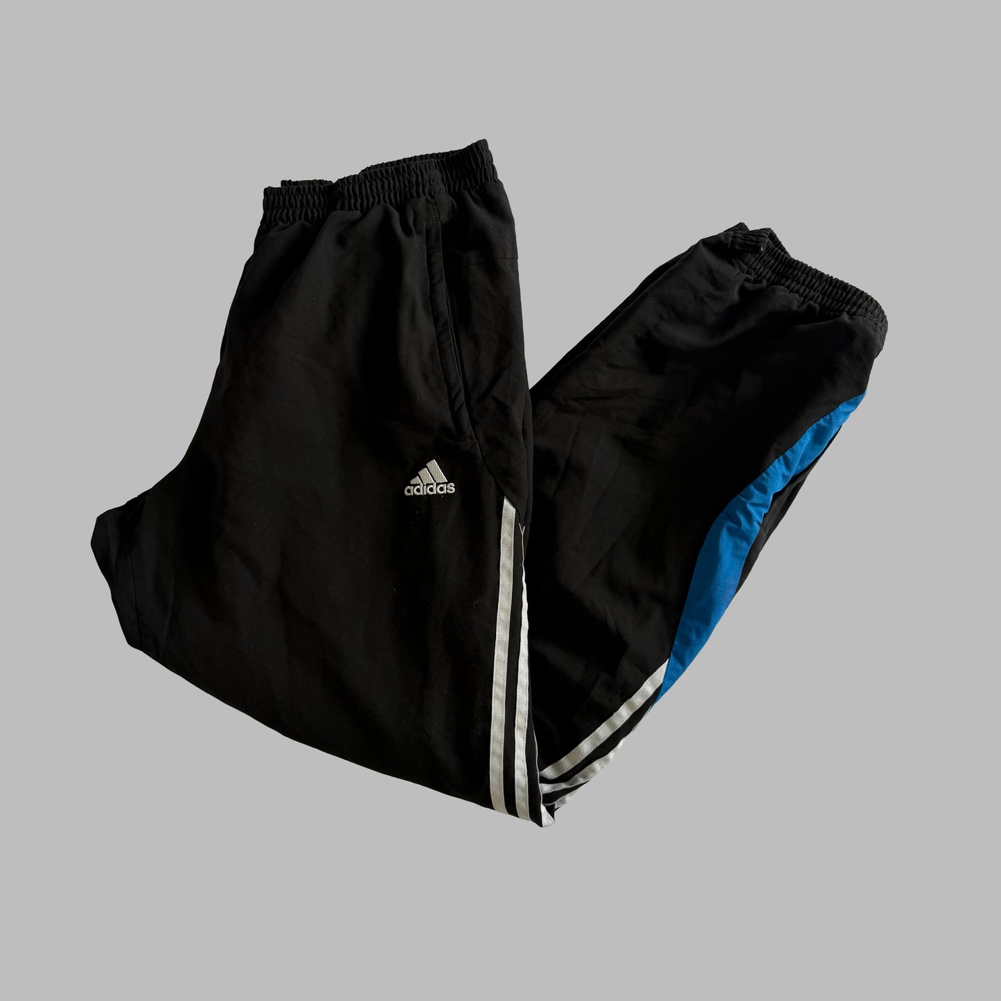 Y2K Adidas Baggy Three Stripe Track Pants - L