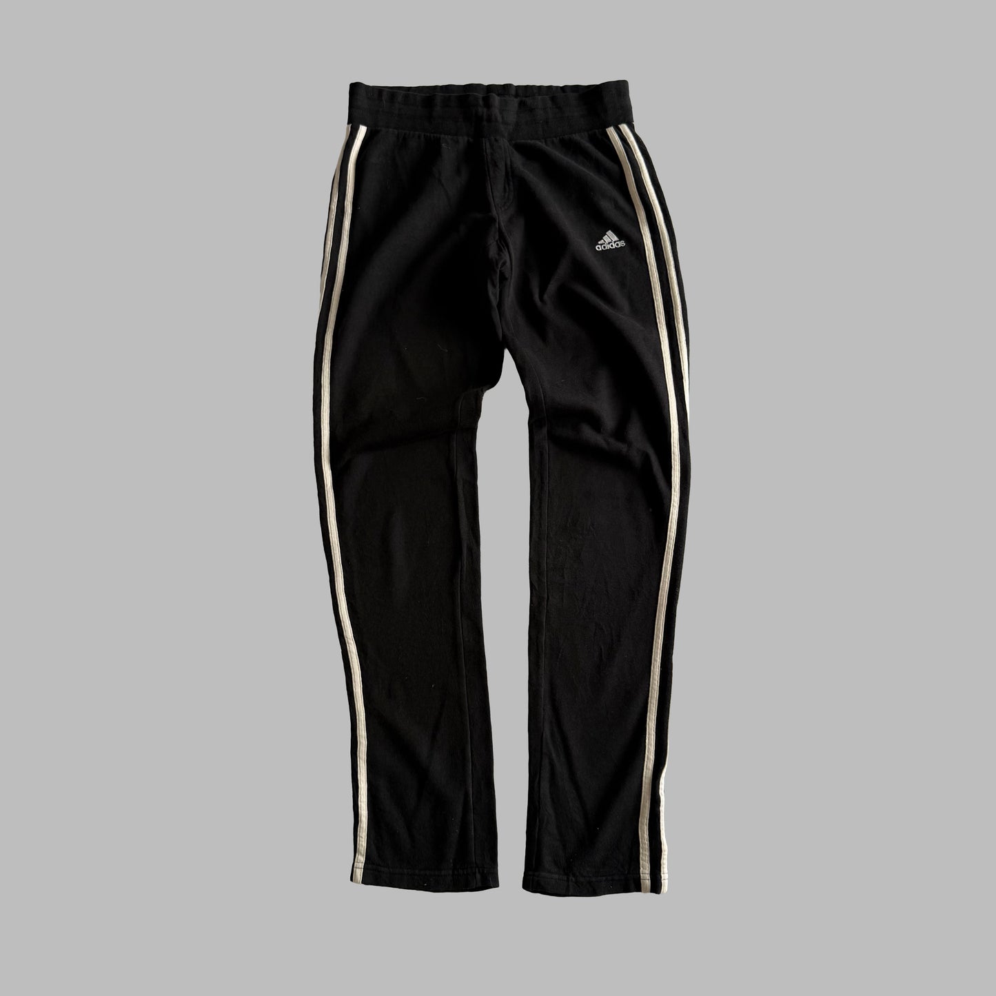 Y2K Adidas Straight Leg Three Stripe Heavyweight Track Pants - S