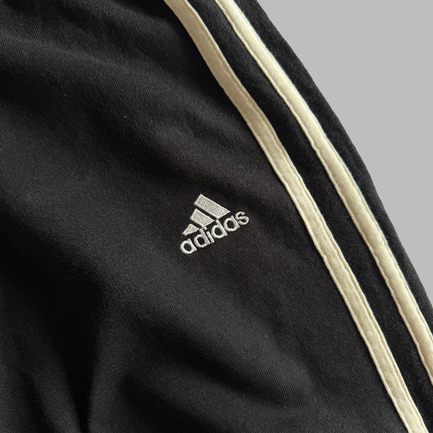 Y2K Adidas Straight Leg Three Stripe Heavyweight Track Pants - S