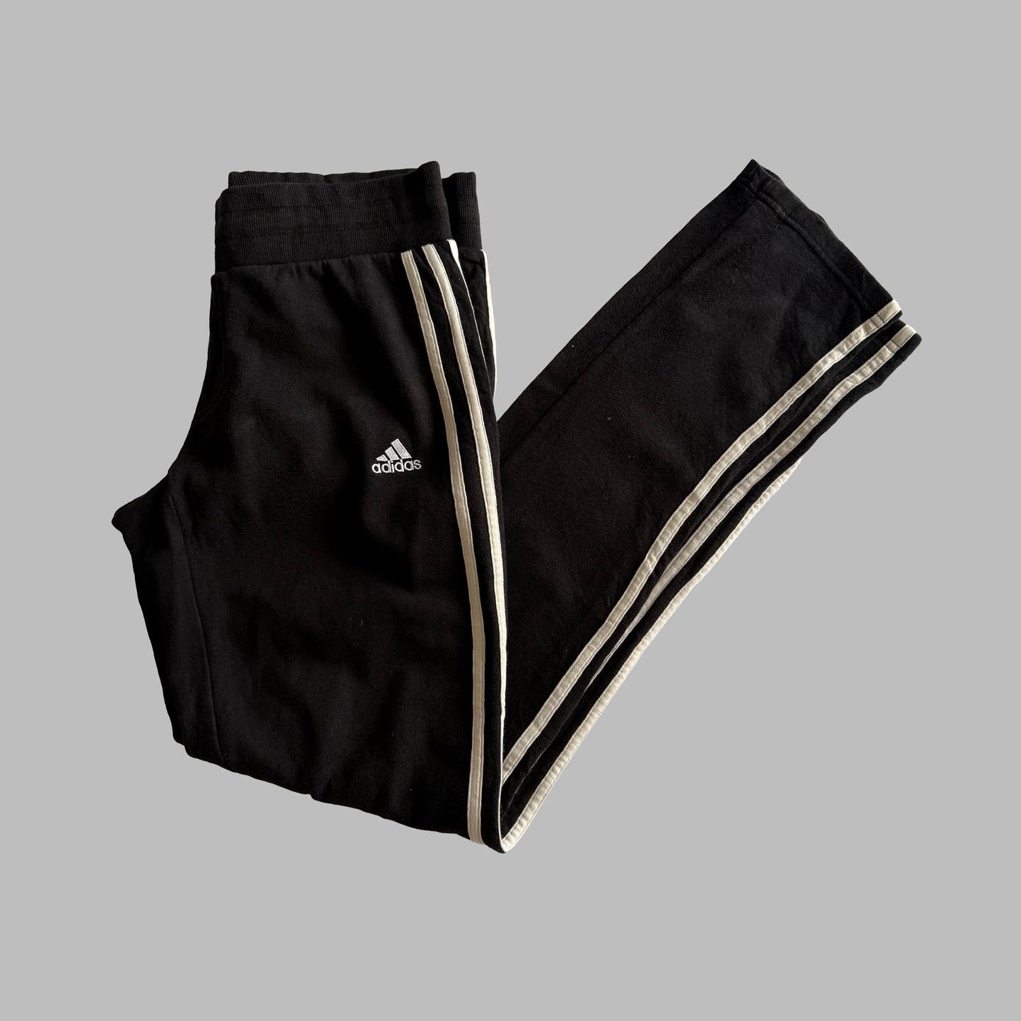 Y2K Adidas Straight Leg Three Stripe Heavyweight Track Pants - S