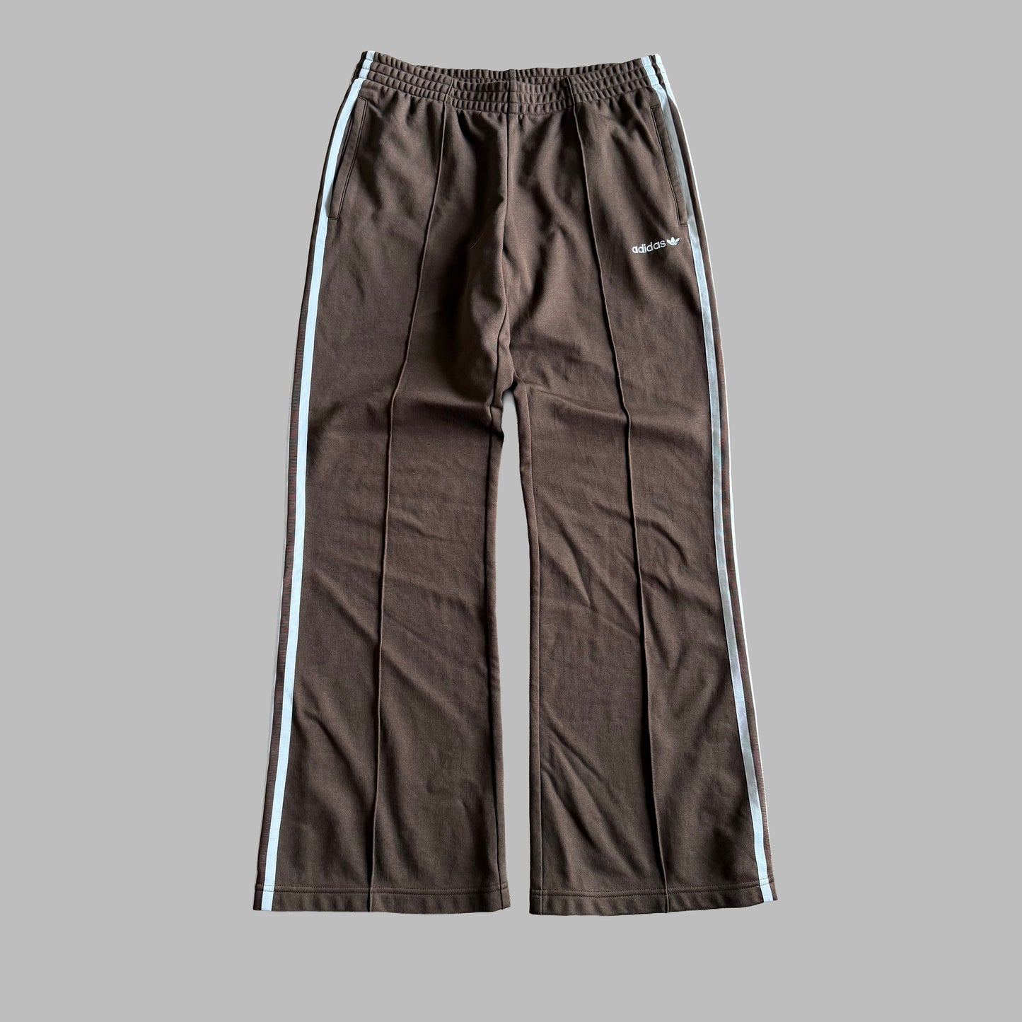 Y2K Adidas Three Stripe Straight Leg Track Pants - M