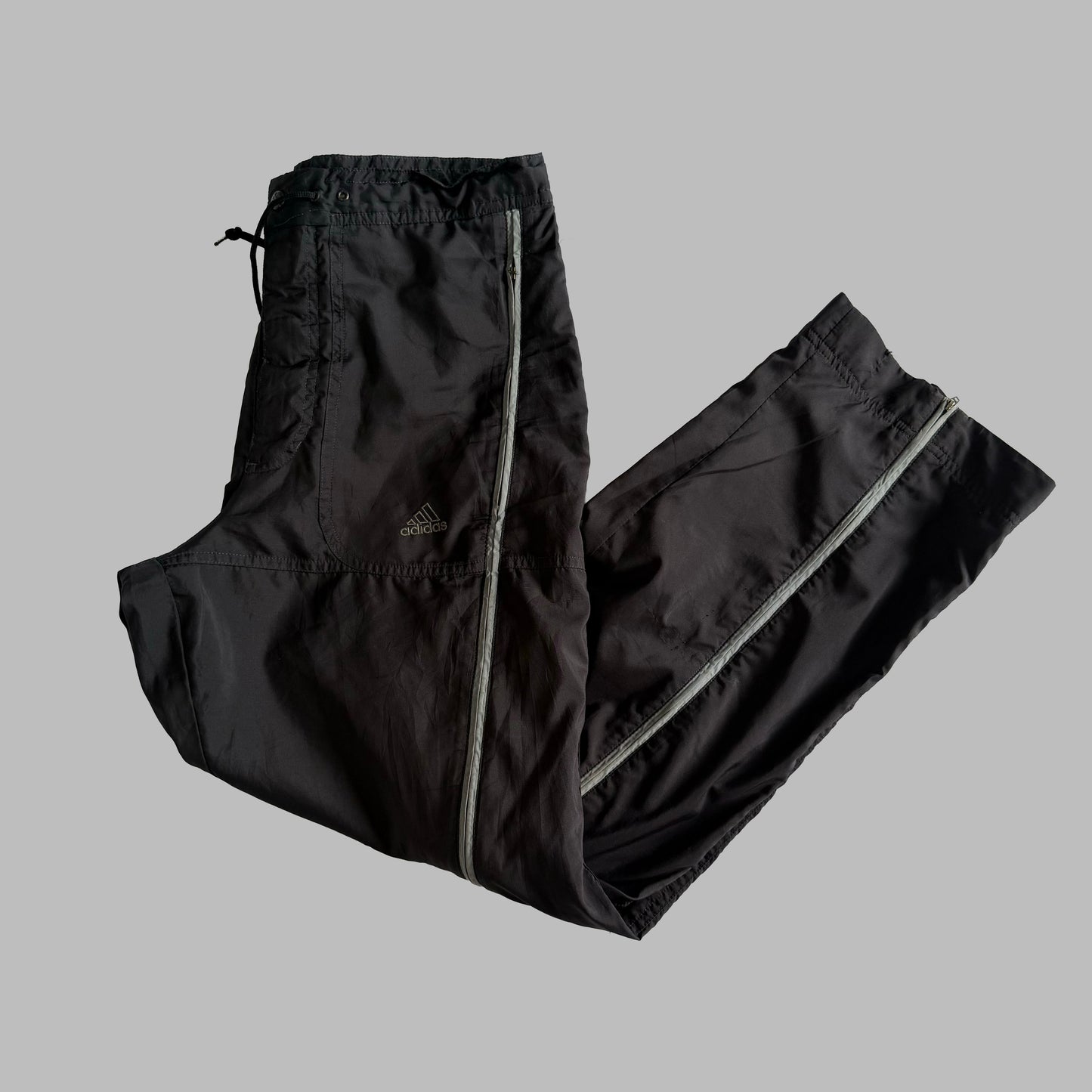90s Adidas Baggy Striped Track Pants - S