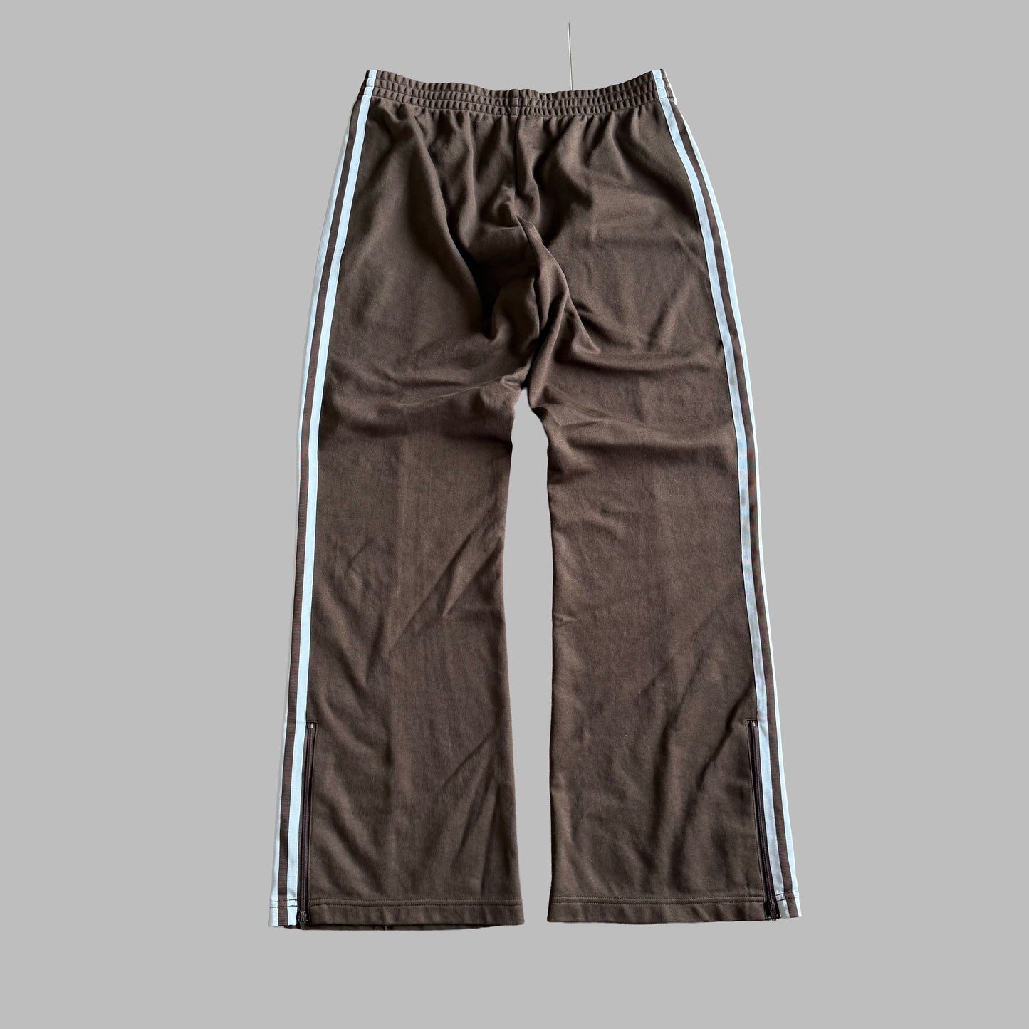 Y2K Adidas Three Stripe Straight Leg Track Pants - M