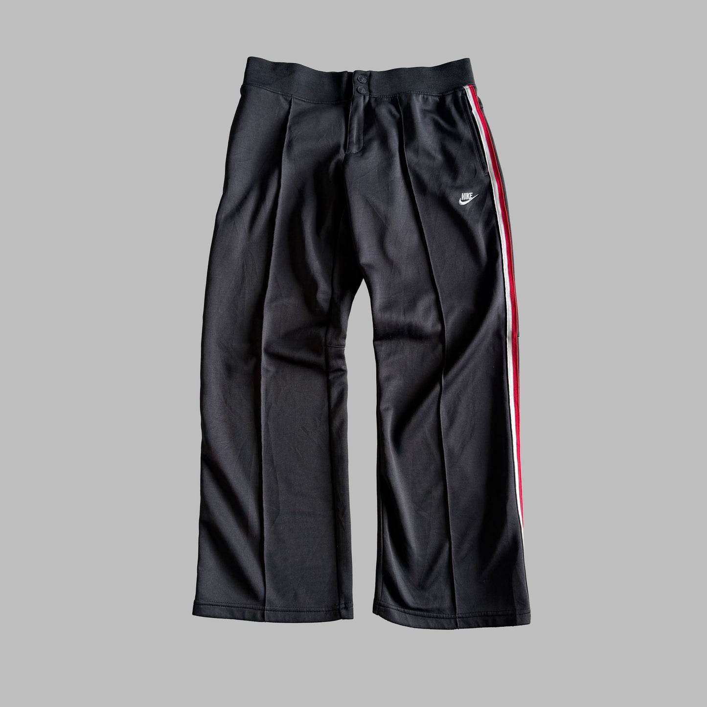 Y2K Nike Wide Leg Striped Track Pants - M