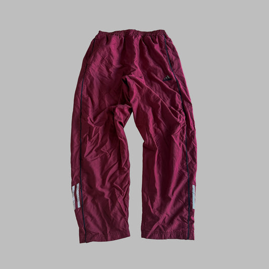 Y2K Adidas Striped Baggy Track Pants - M
