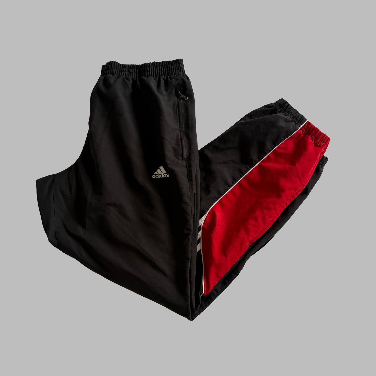 Y2K Adidas Baggy Three Stripe Track Pants - XL