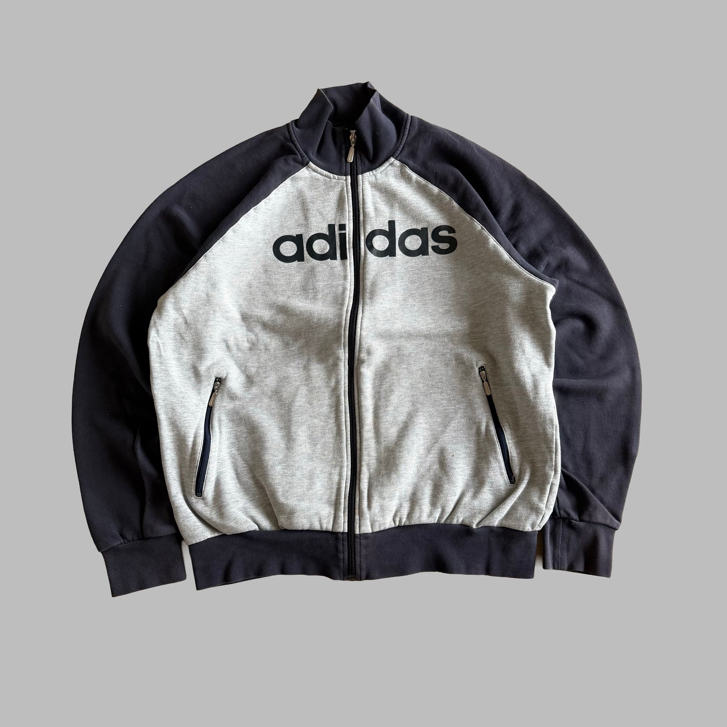 Y2K Adidas Spell Out Raglan Track Jacket - L