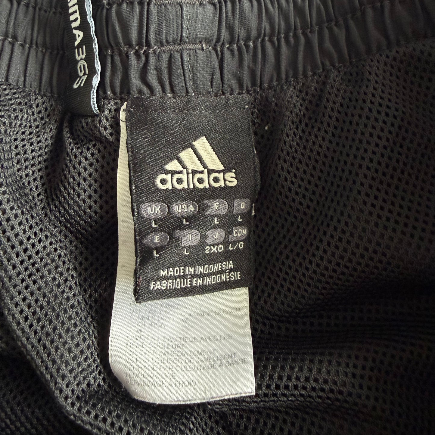 Y2K Adidas Wide Leg Three Stripe Track Pants - L
