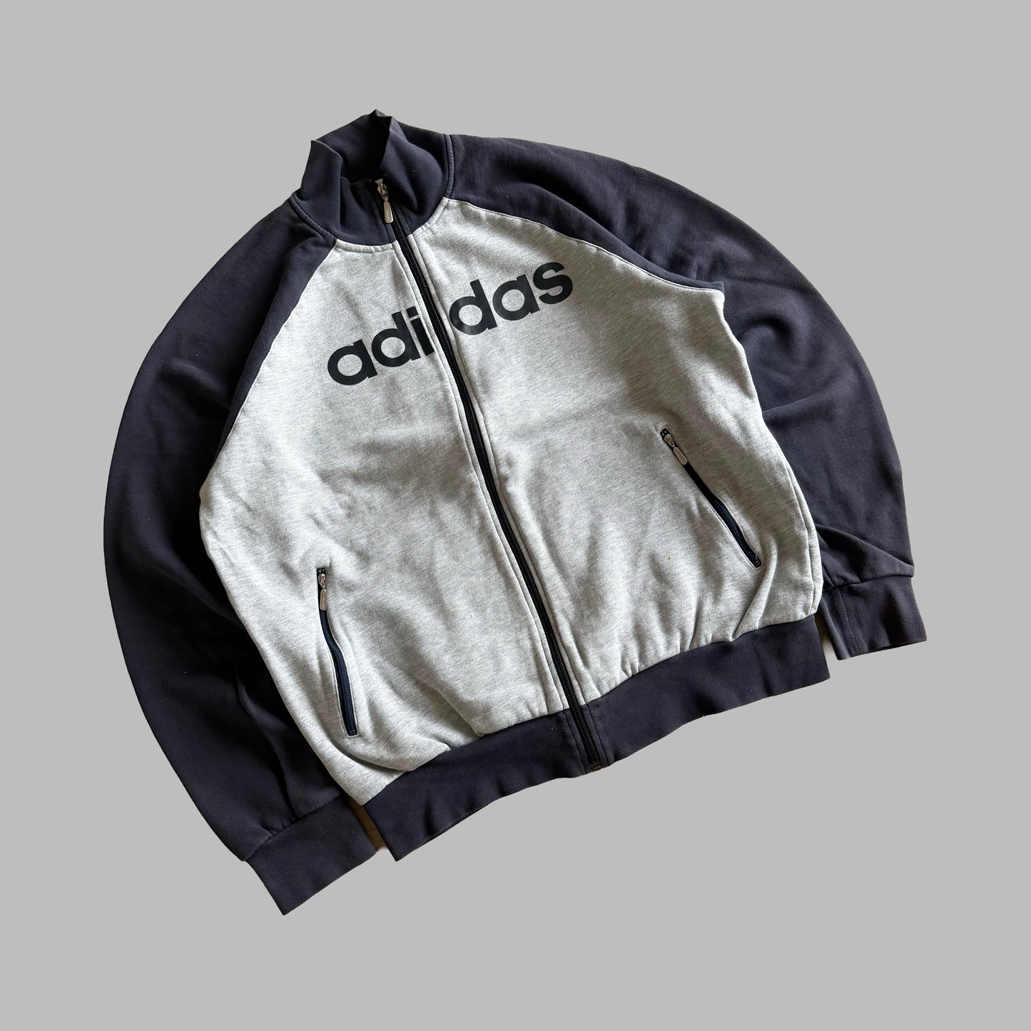 Y2K Adidas Spell Out Raglan Track Jacket - L