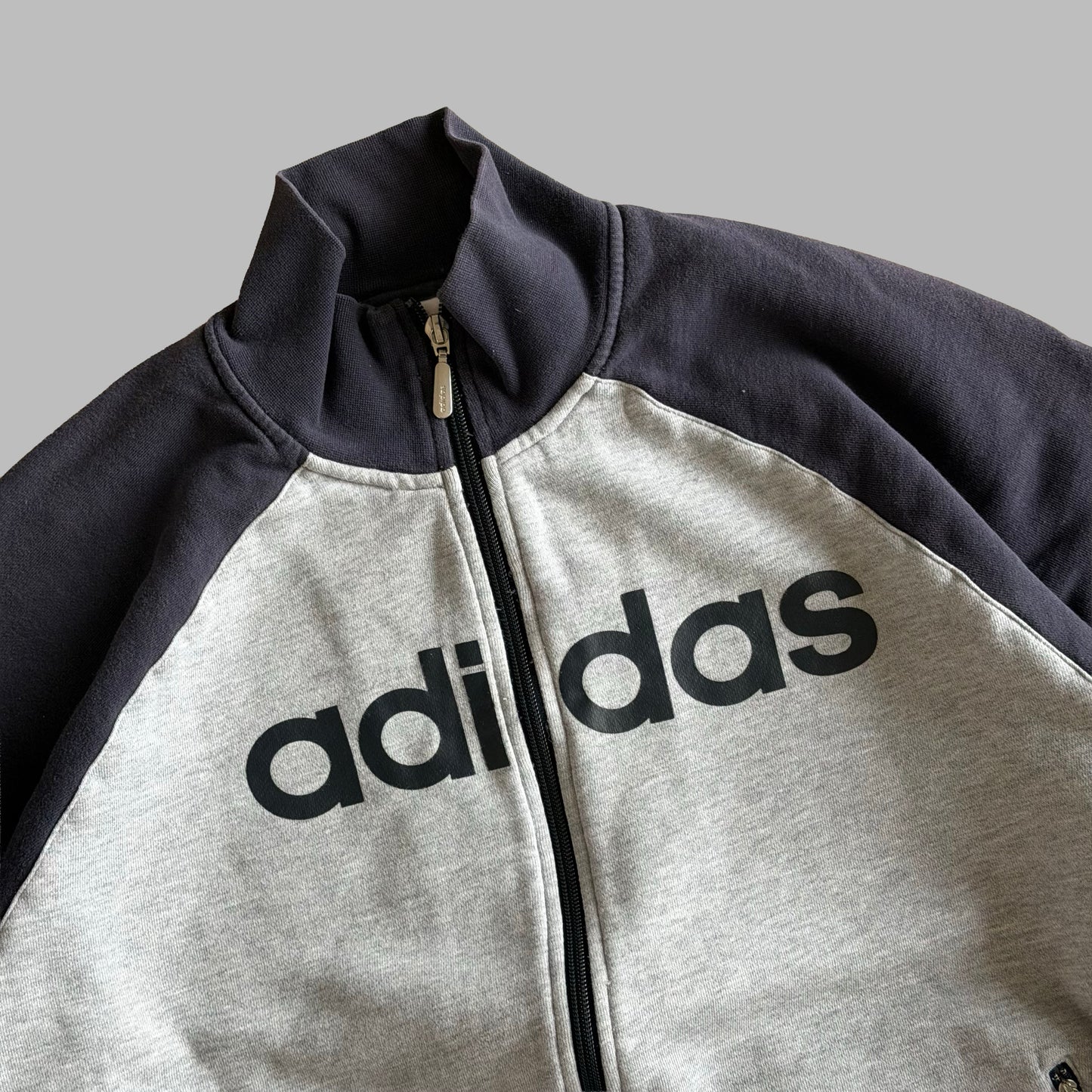Y2K Adidas Spell Out Raglan Track Jacket - L