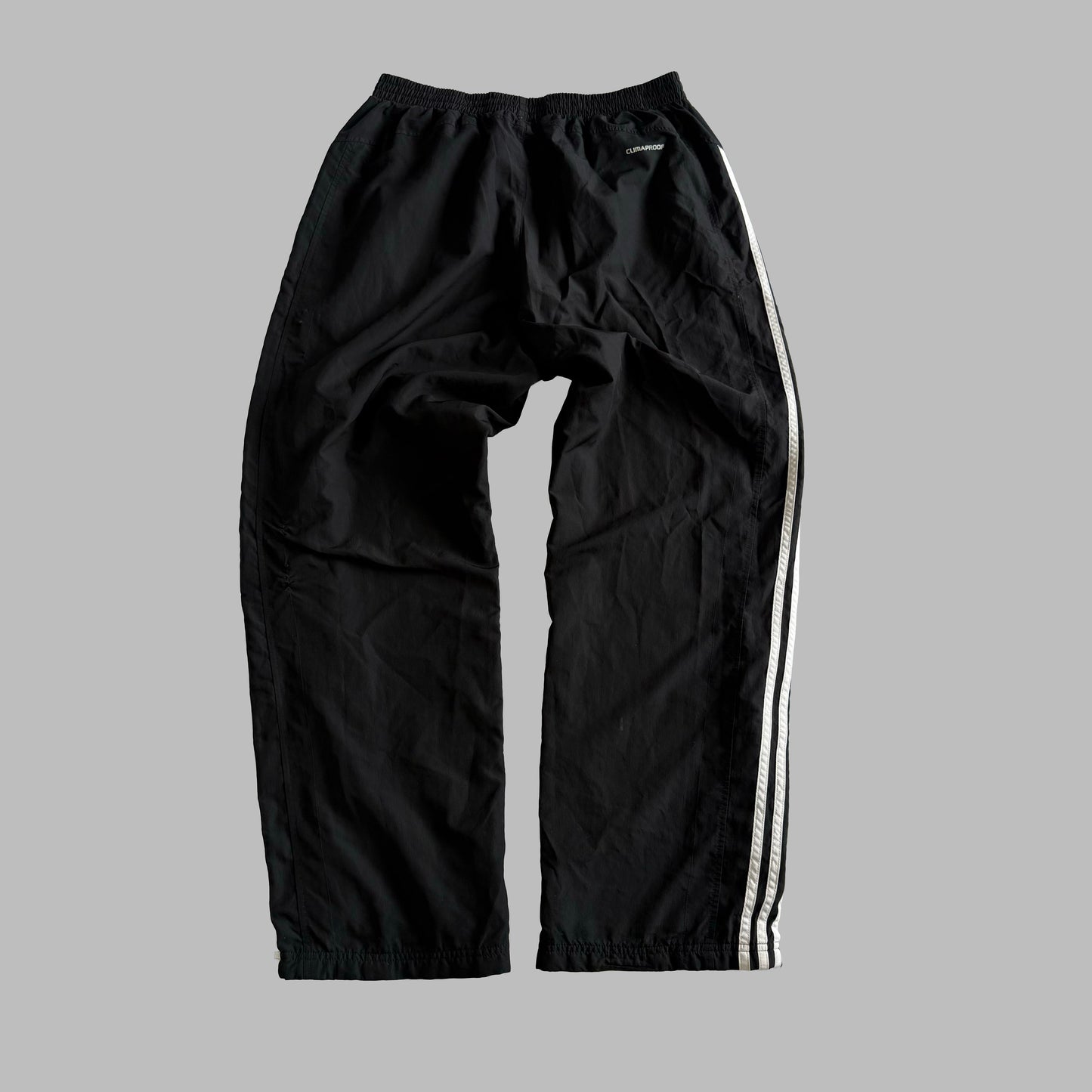 Y2K Adidas Wide Leg Three Stripe Track Pants - L