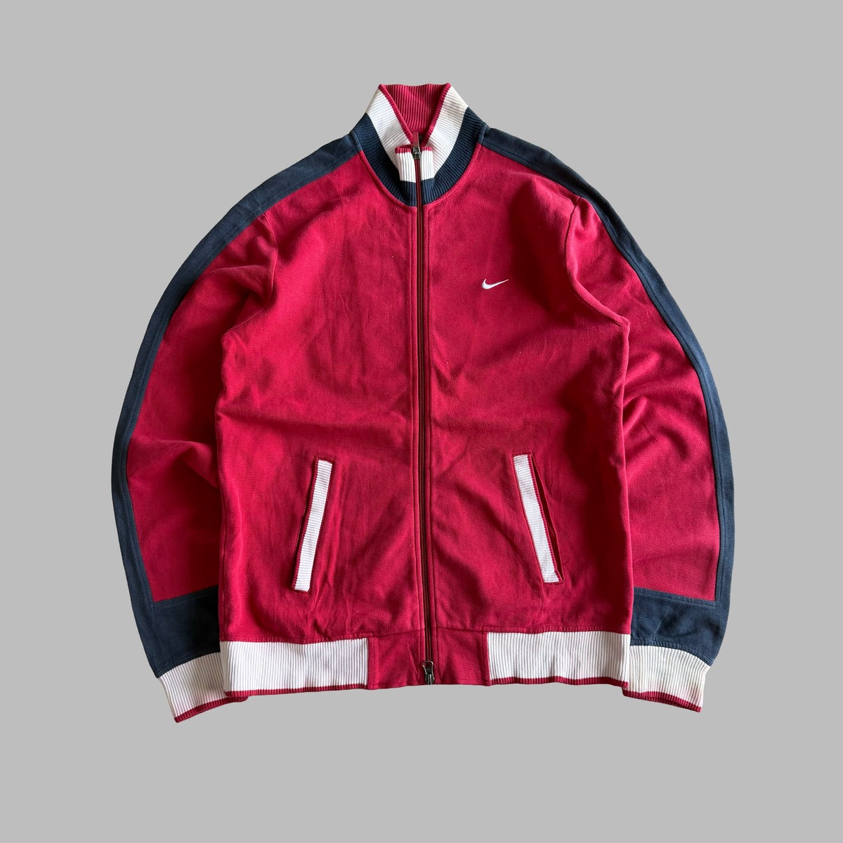 Y2K Nike Striped Track Jacket - L