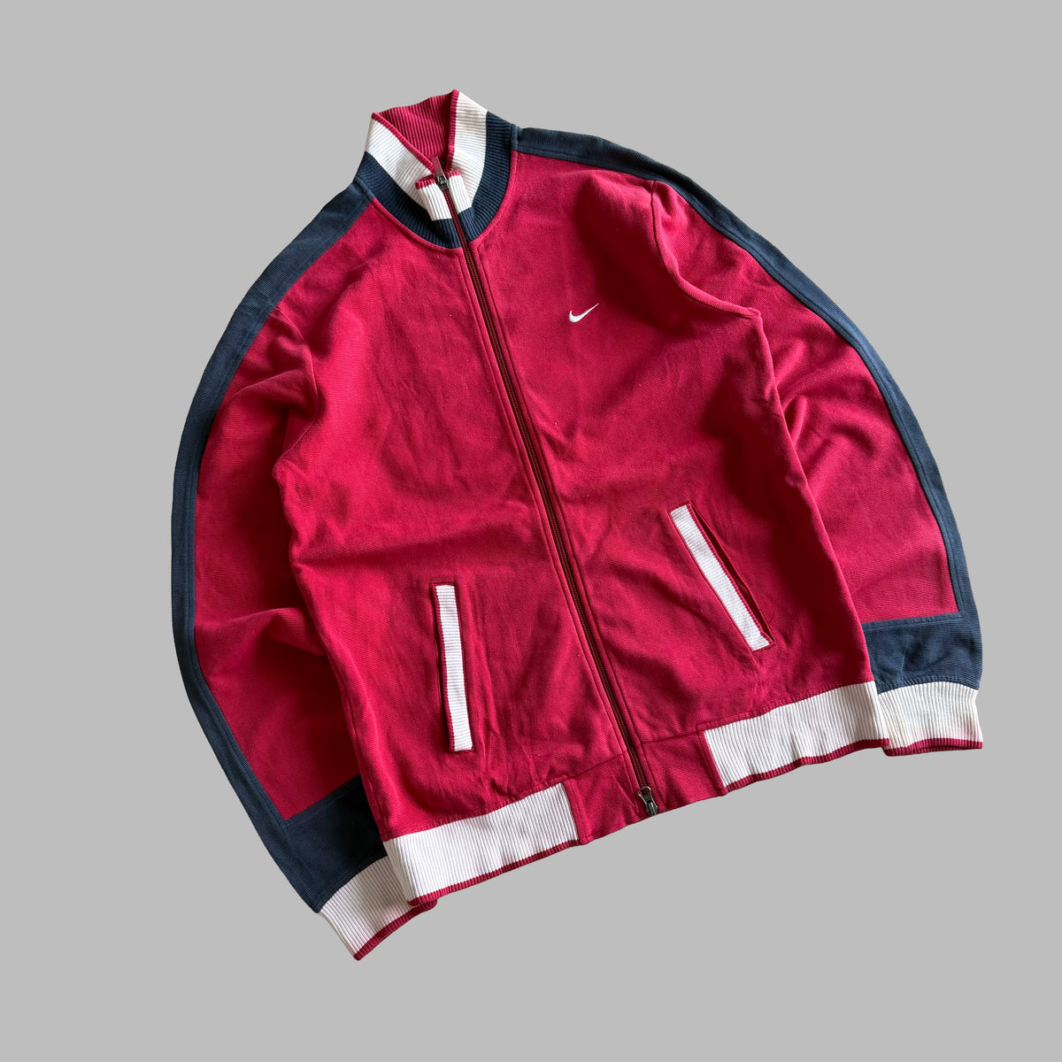 Y2K Nike Striped Track Jacket - L