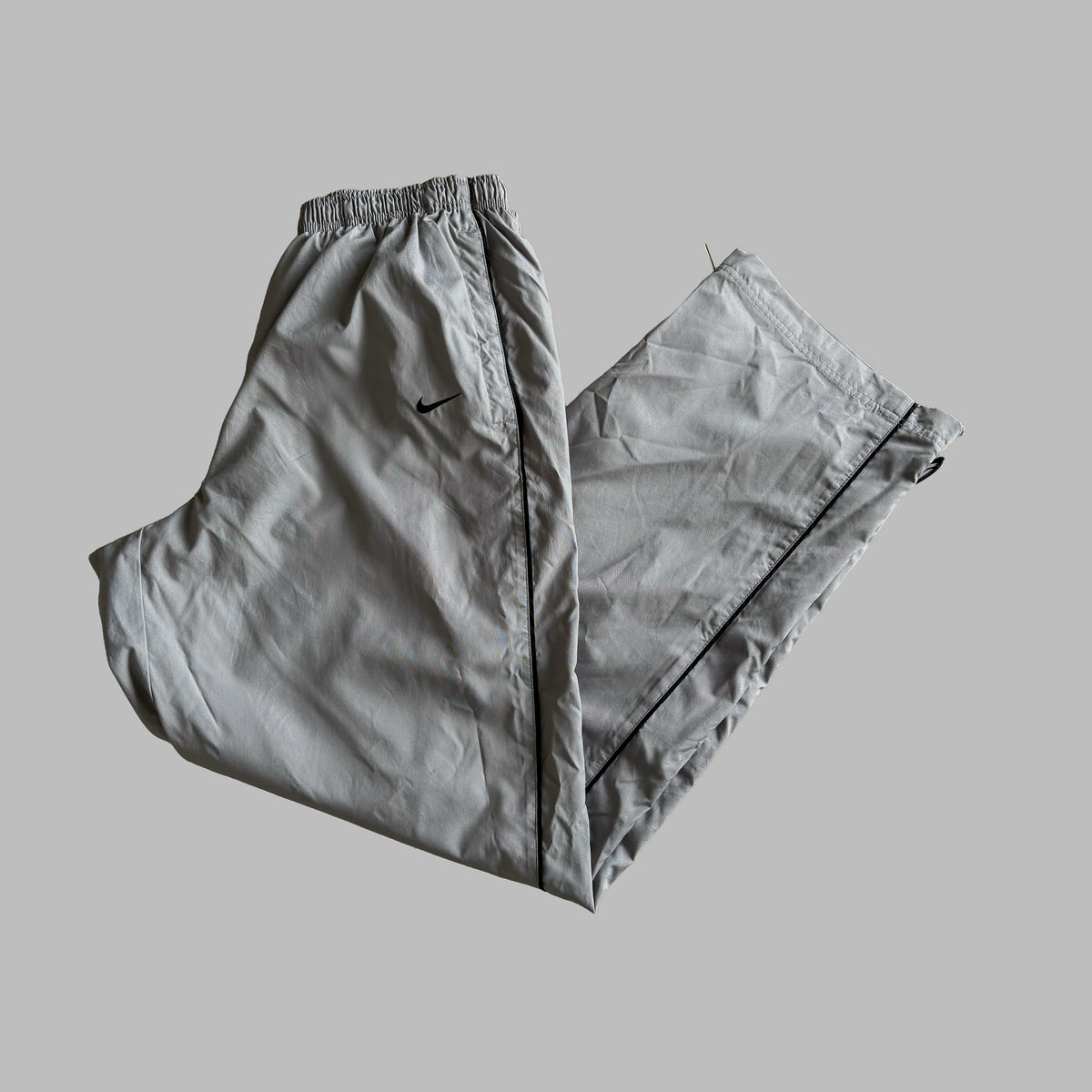 Y2K Nike Wide Leg Striped Track Pants - L