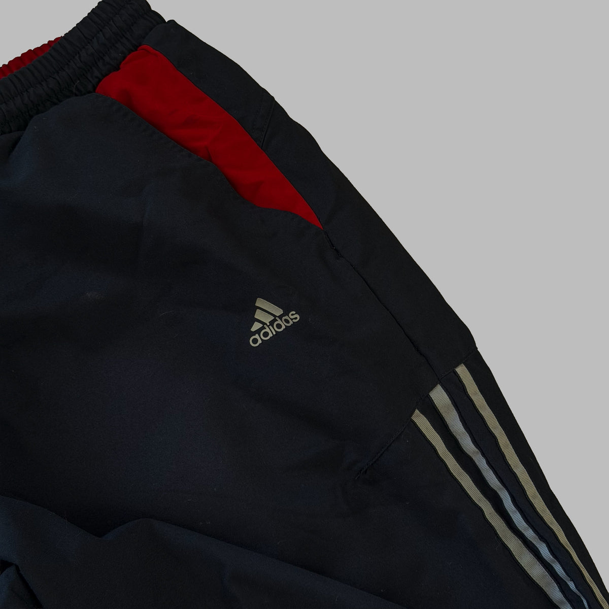 Y2K Adidas Three Stripe Wide Leg Track Pants - L
