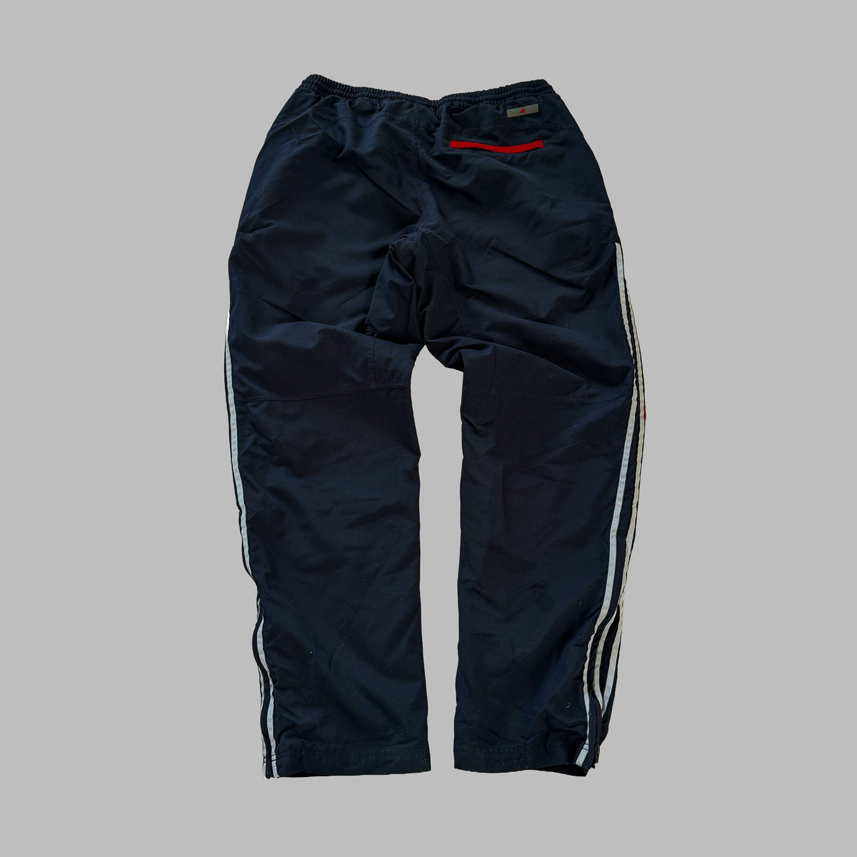 Y2K Adidas Three Stripe Wide Leg Track Pants - L