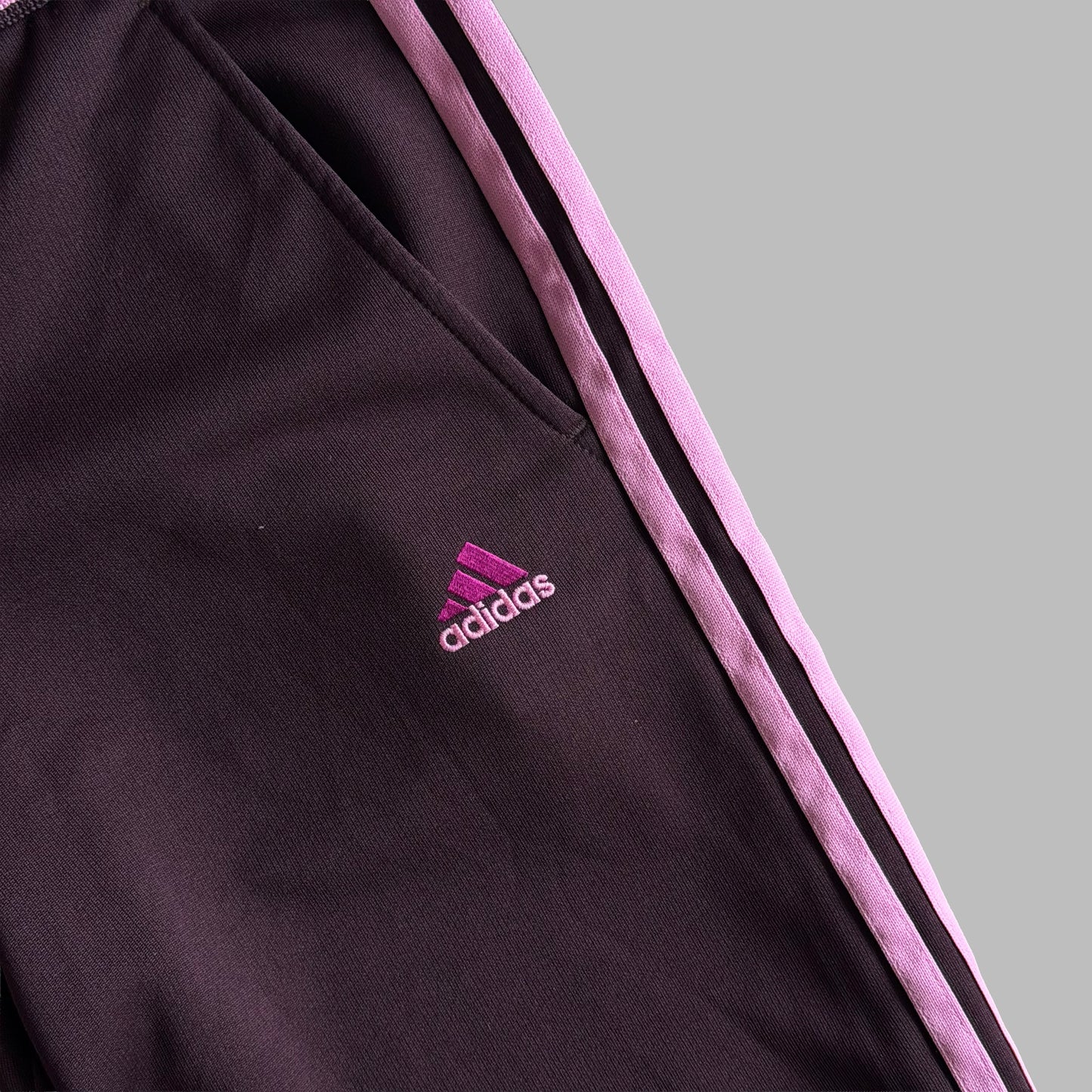Y2K Adidas Three Stripe Straight Leg Track Pants - S