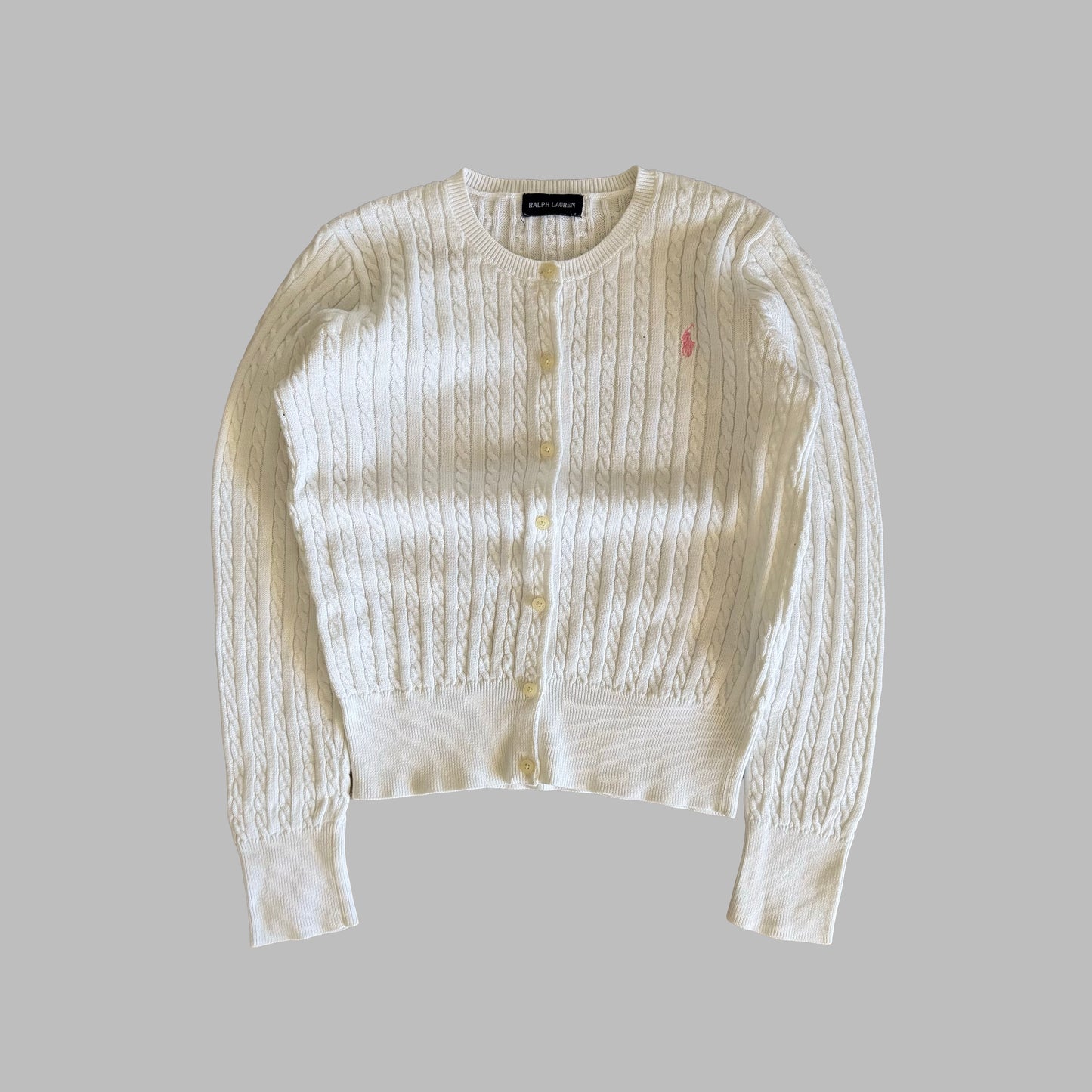 00s Ralph Lauren Cable Knit Cardigan - Medium