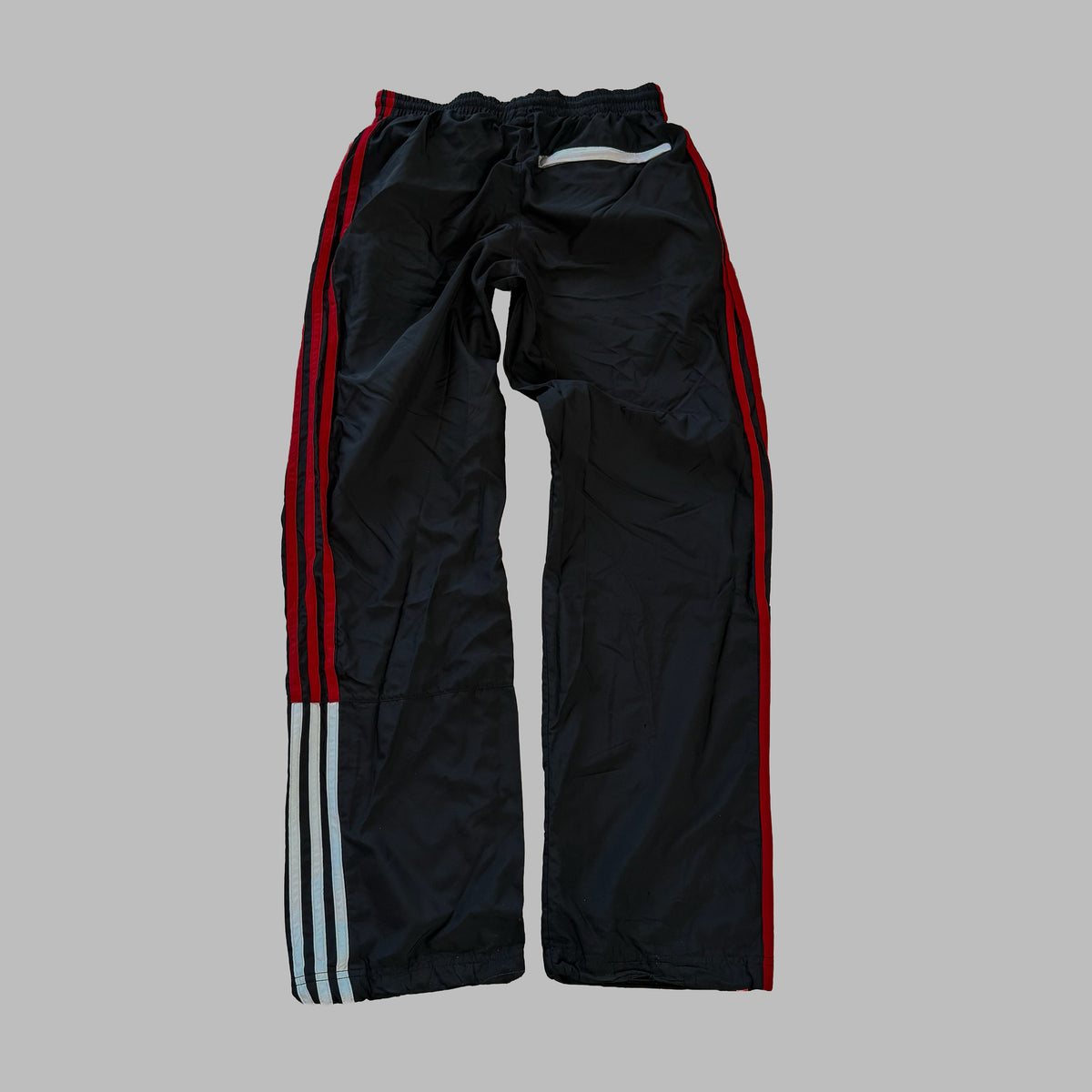 Y2K Adidas Three Stripe Wide Leg Track Pants - XS