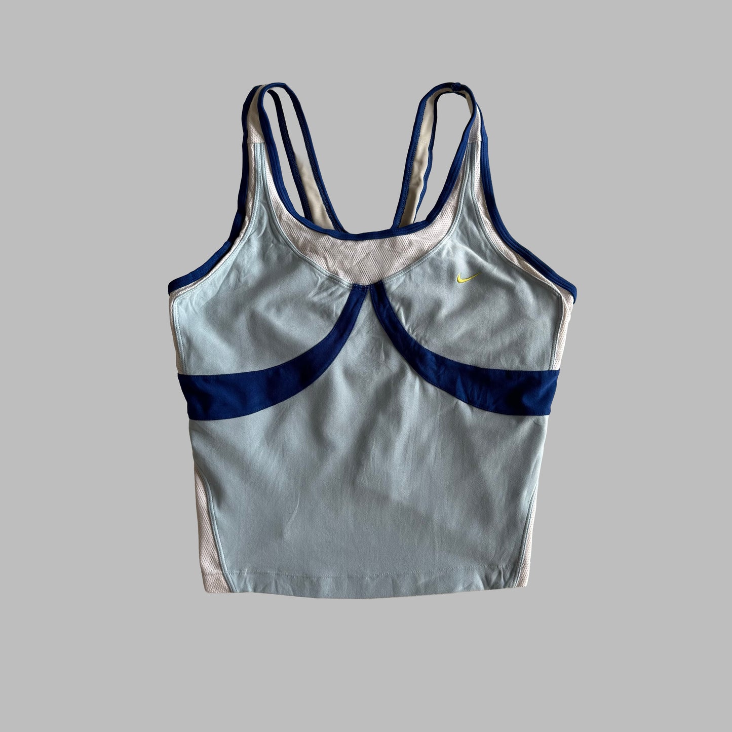 Y2K Nike Panelled Racer-Back Activewear Top - M