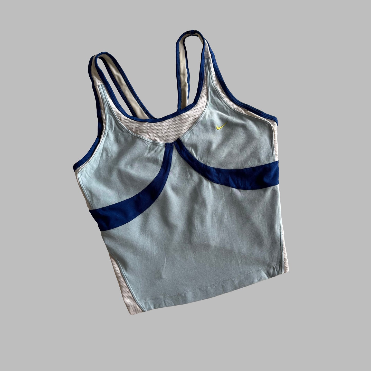 Y2K Nike Panelled Racer-Back Activewear Top - M