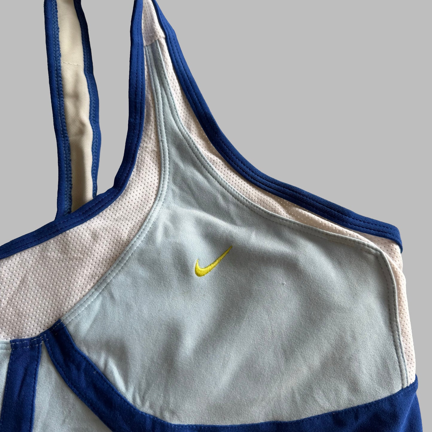 Y2K Nike Panelled Racer-Back Activewear Top - M