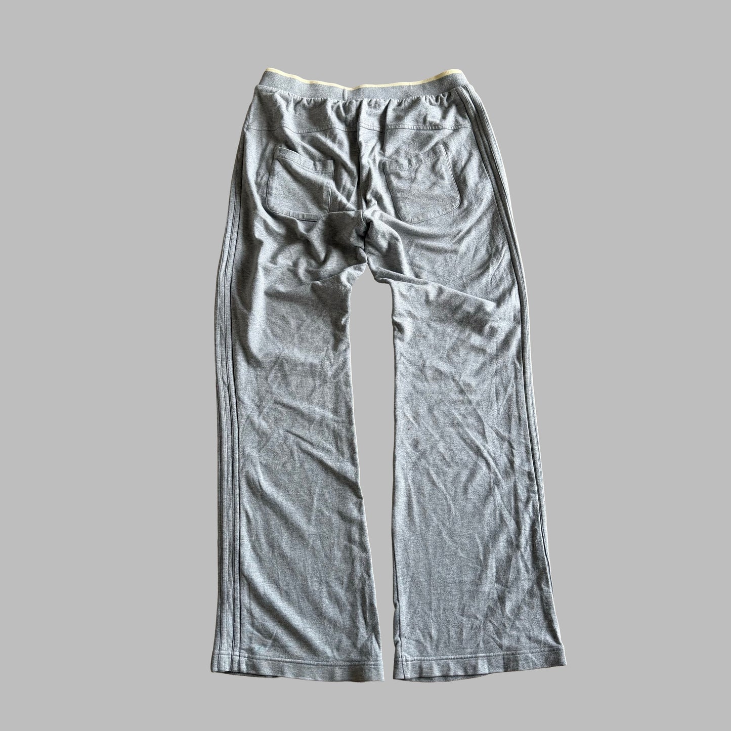 Y2K Adidas Wide Leg Striped Track Pants - M