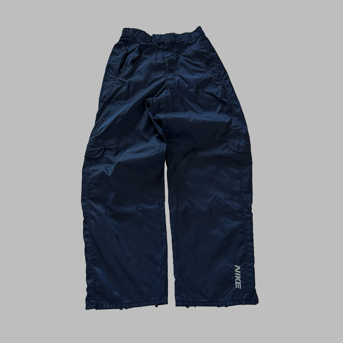 90s Nike Wide Leg Spell Out Track Pants - S