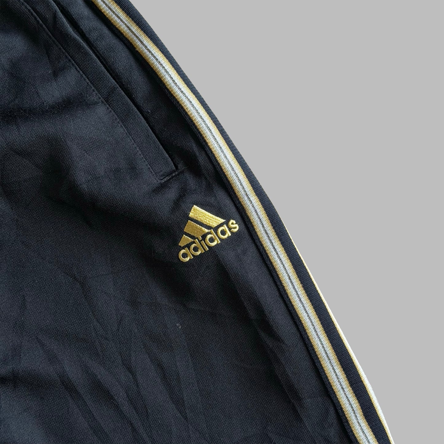 Y2K Adidas Three Stripe Wide Leg Track Pants - S
