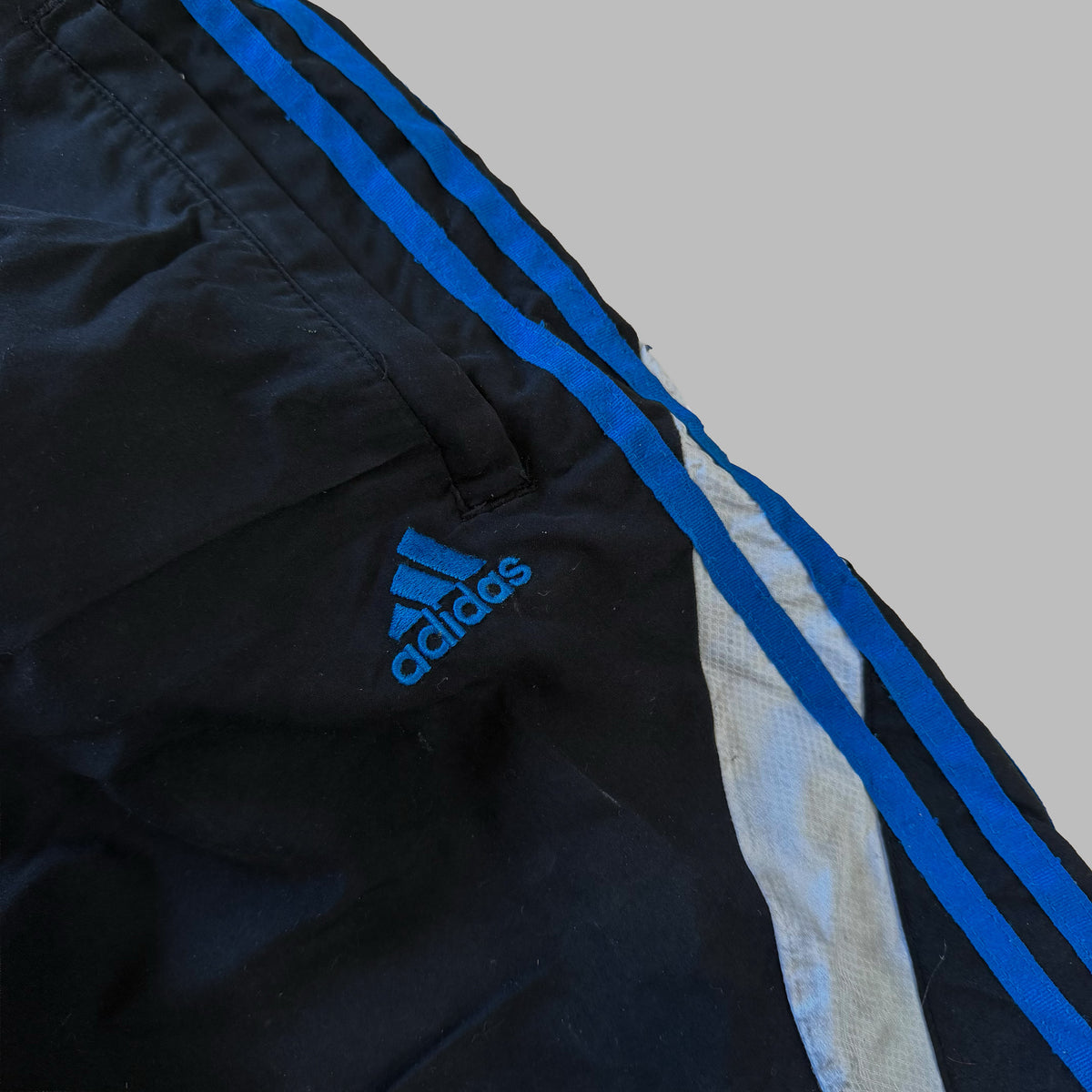 Y2K Adidas Three Stripe Baggy Track Pants - S